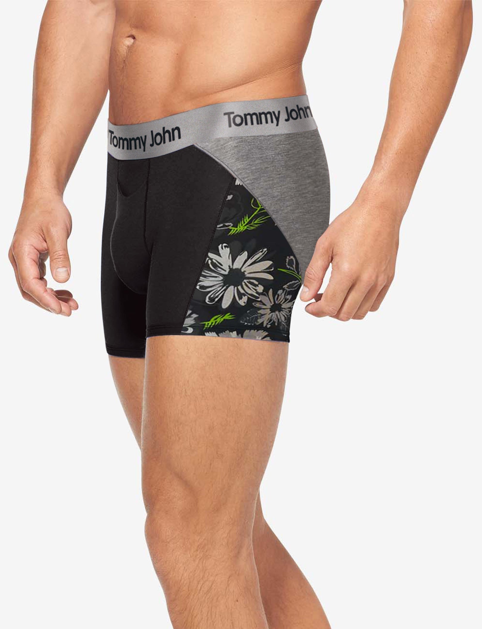 Second Skin Trunk 4"::Black Botanical Colorblock