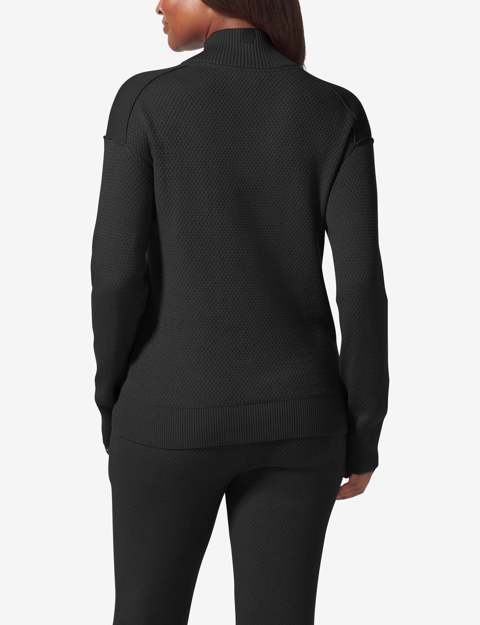 Women's Sweater Lounge Henley::Black