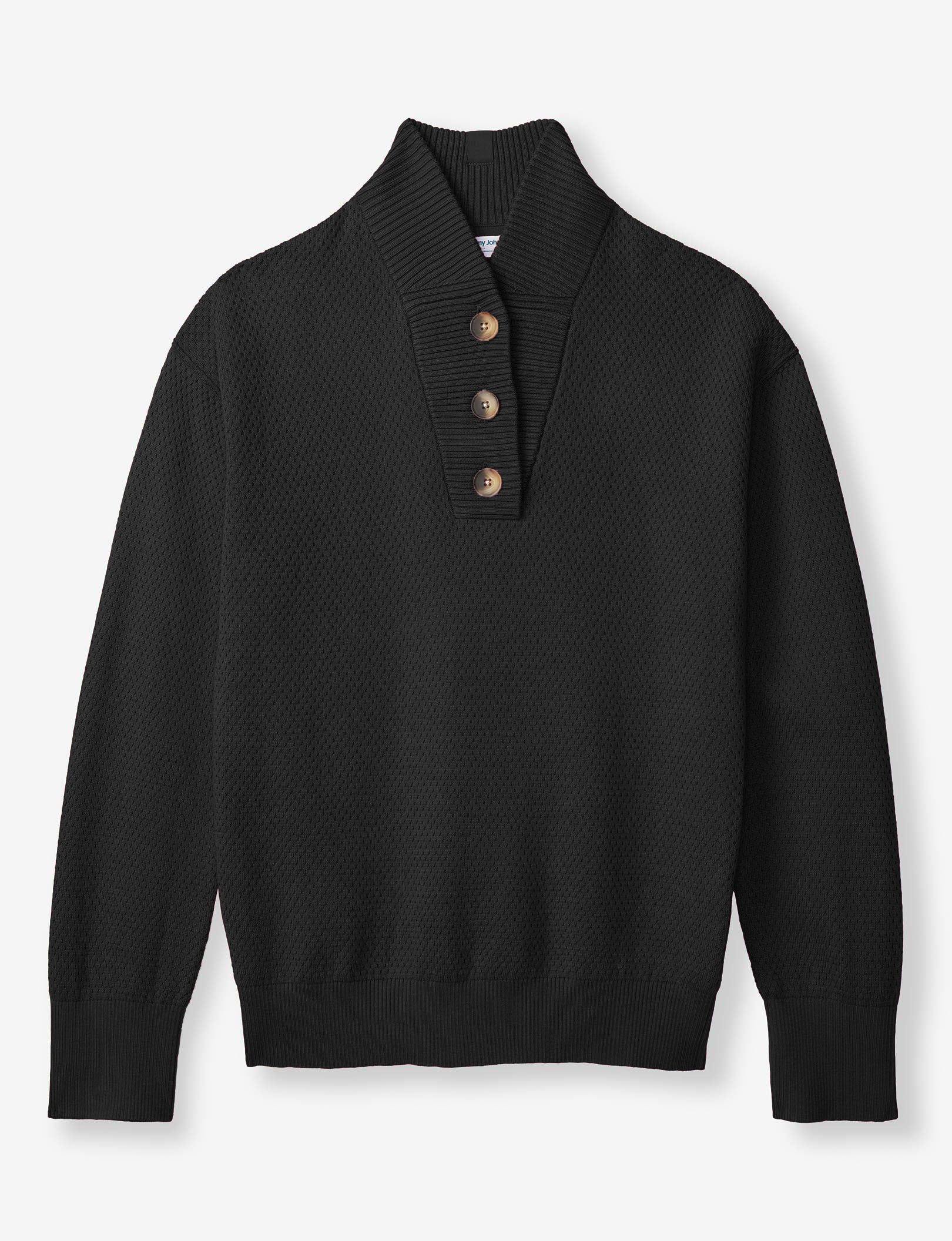 Women's Sweater Lounge Henley::Black