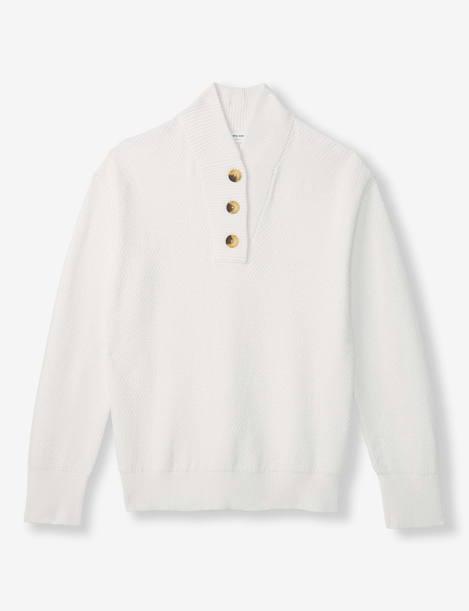 Women's Sweater Lounge Henley::Coconut Milk