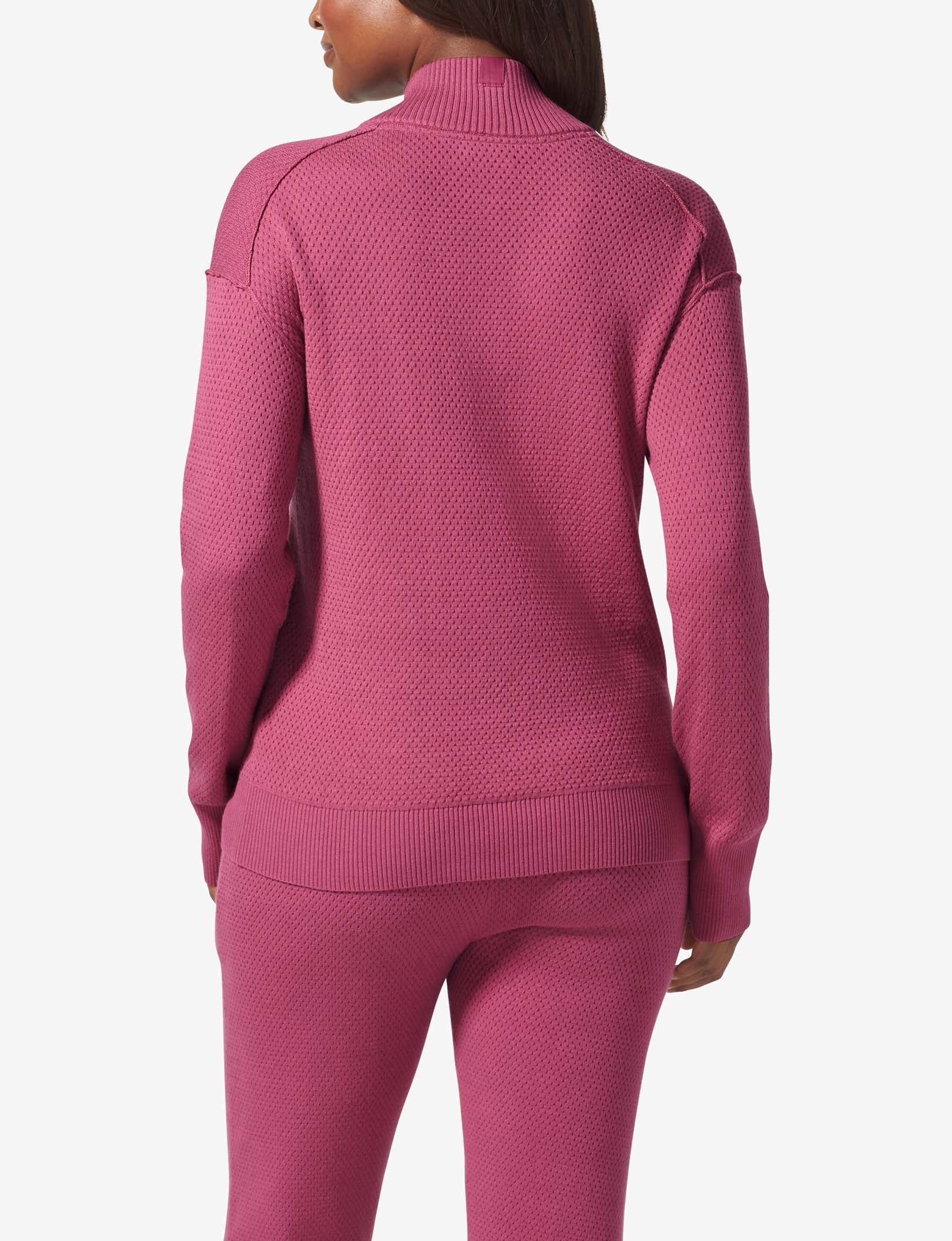 Women's Sweater Lounge Henley::Red Violet