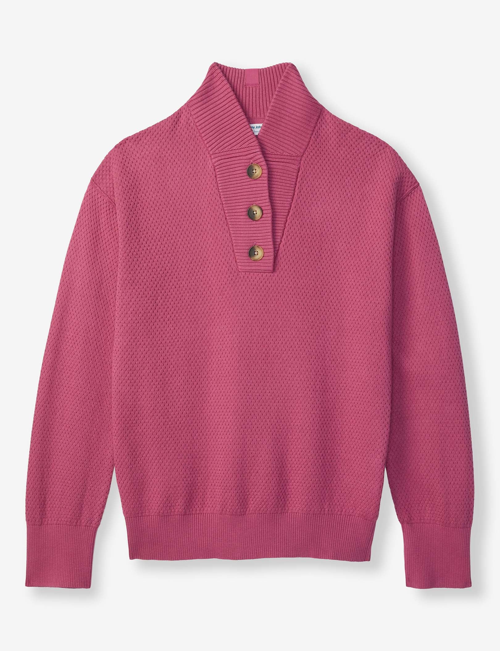 Women's Sweater Lounge Henley::Red Violet