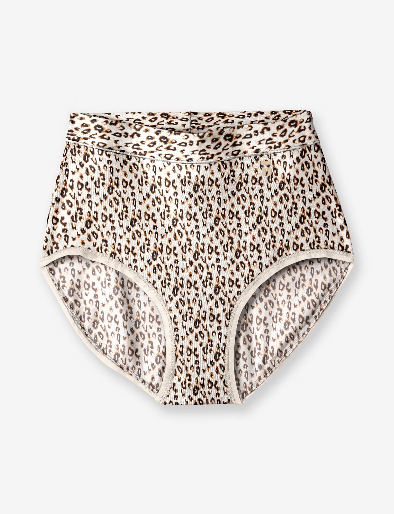 Women's Cool Cotton High Rise Brief::Natural Leopard