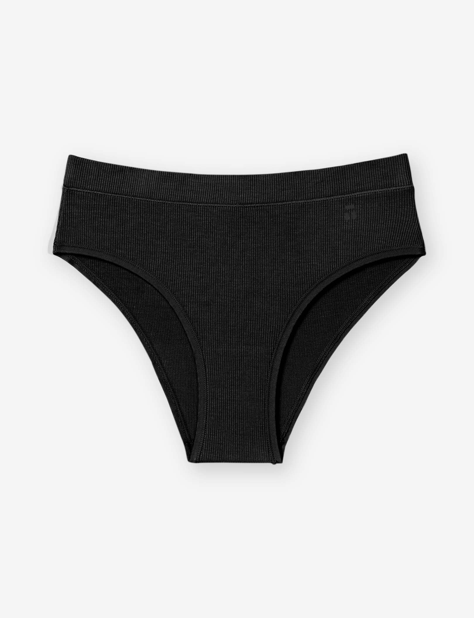 Women's Second Skin Cheeky, Micro Rib::Black Micro Rib