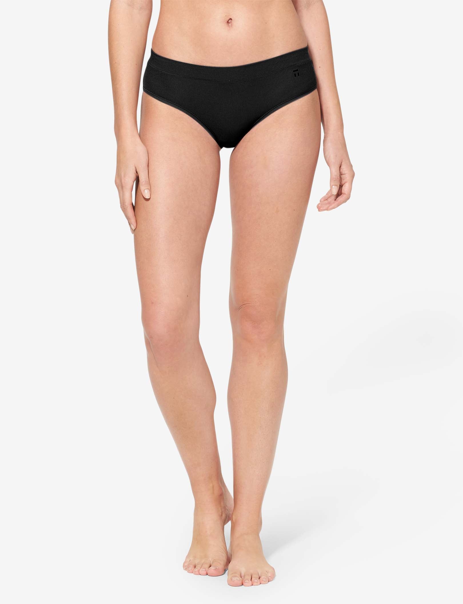 Women's Second Skin Cheeky, Micro Rib::Black Micro Rib