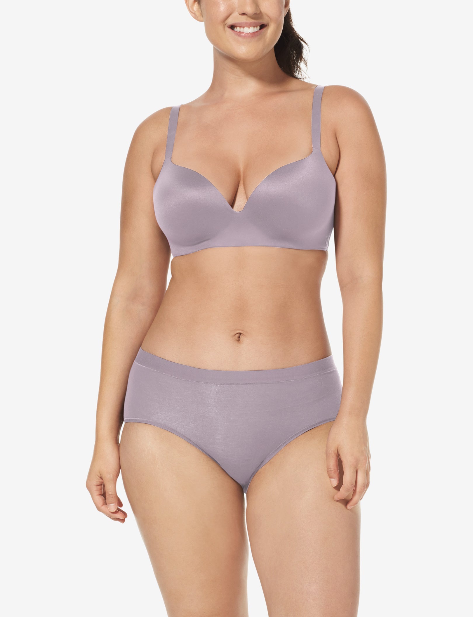 Second Skin Lightly Lined Demi Bra::Gray Ridge