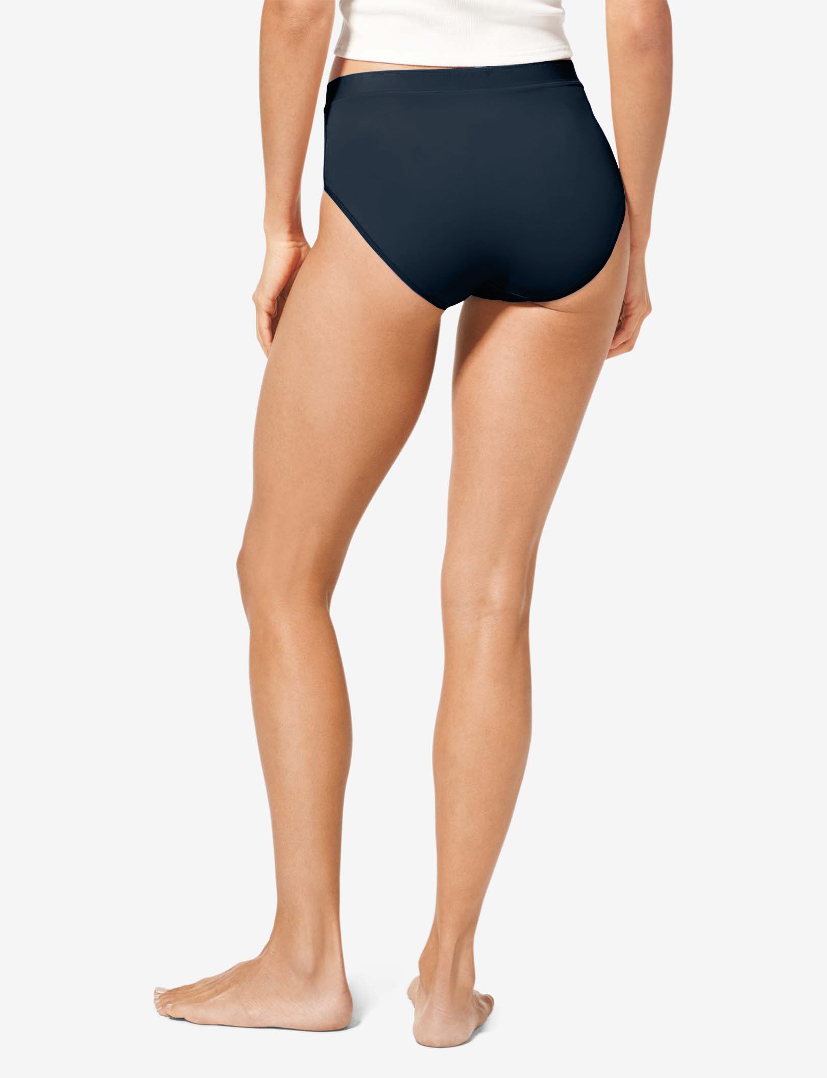 Women's Cool Cotton High Rise Brief::Navy