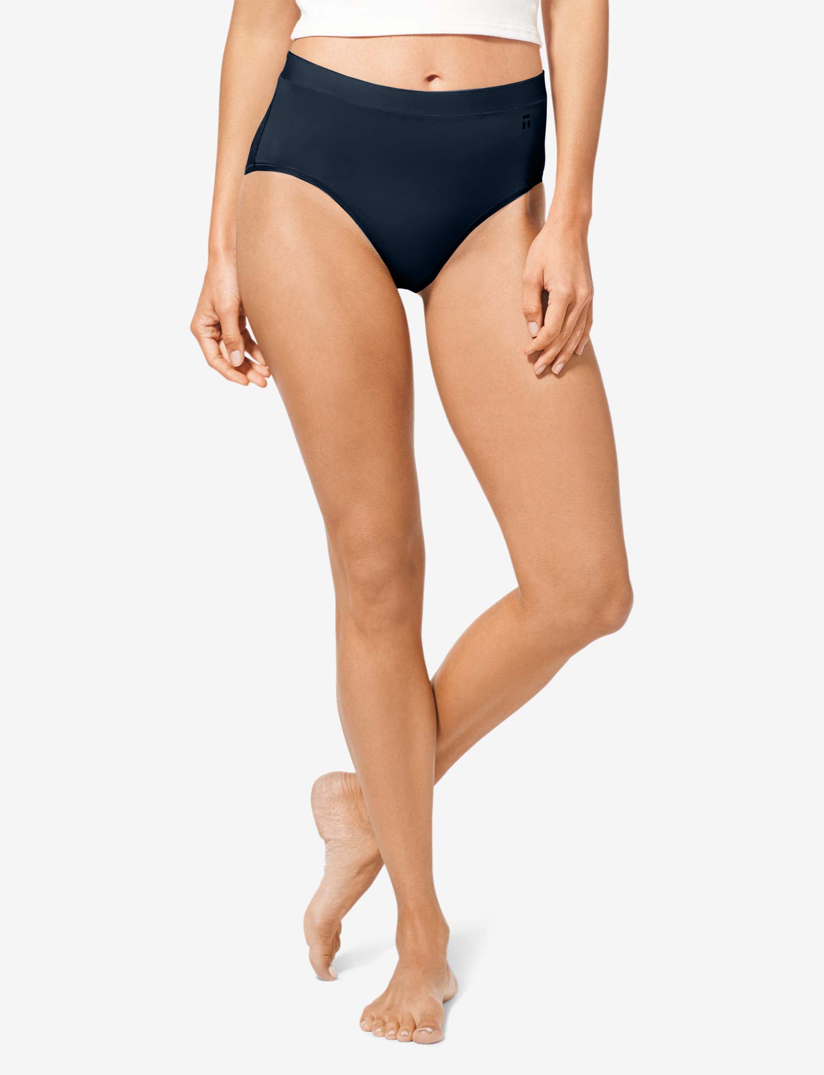 Women's Cool Cotton High Rise Brief::Navy