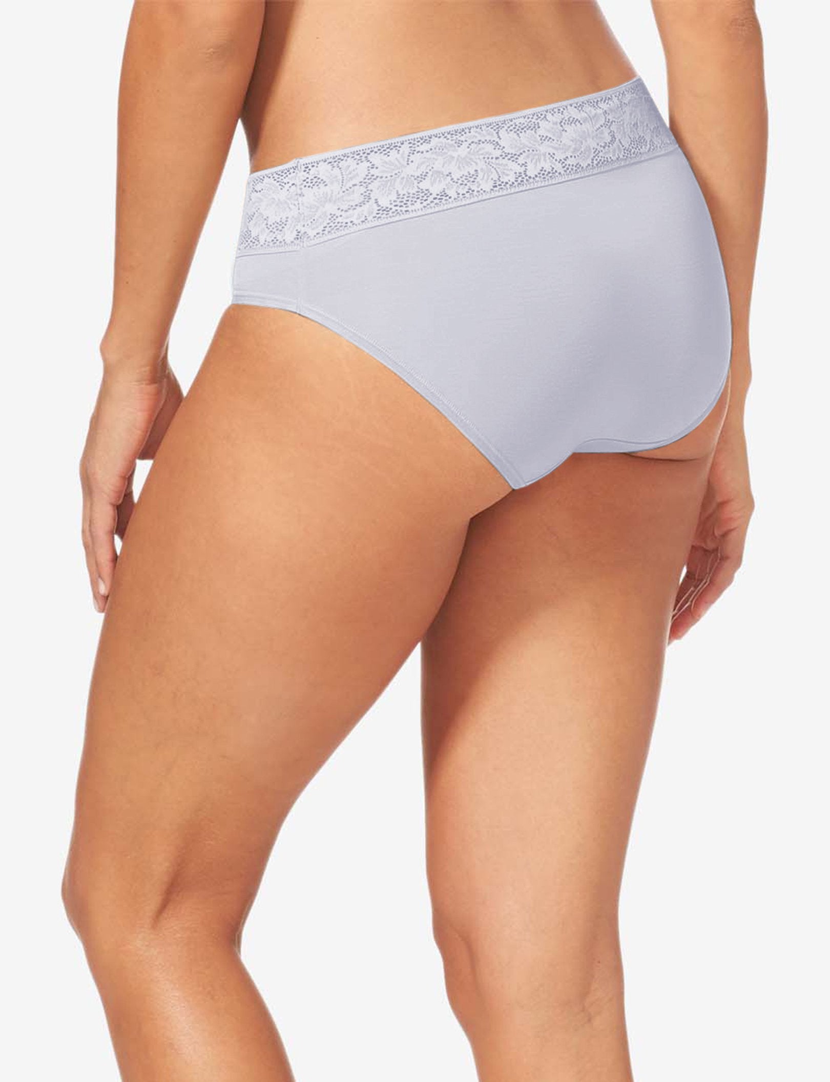 Women's Second Skin Brief, Lace Waist::Lilac Hint Lace