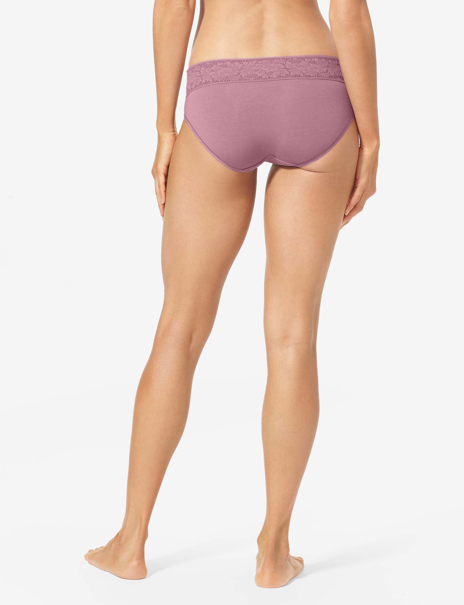 Women's Second Skin Brief, Lace Waist::Foxglove Lace