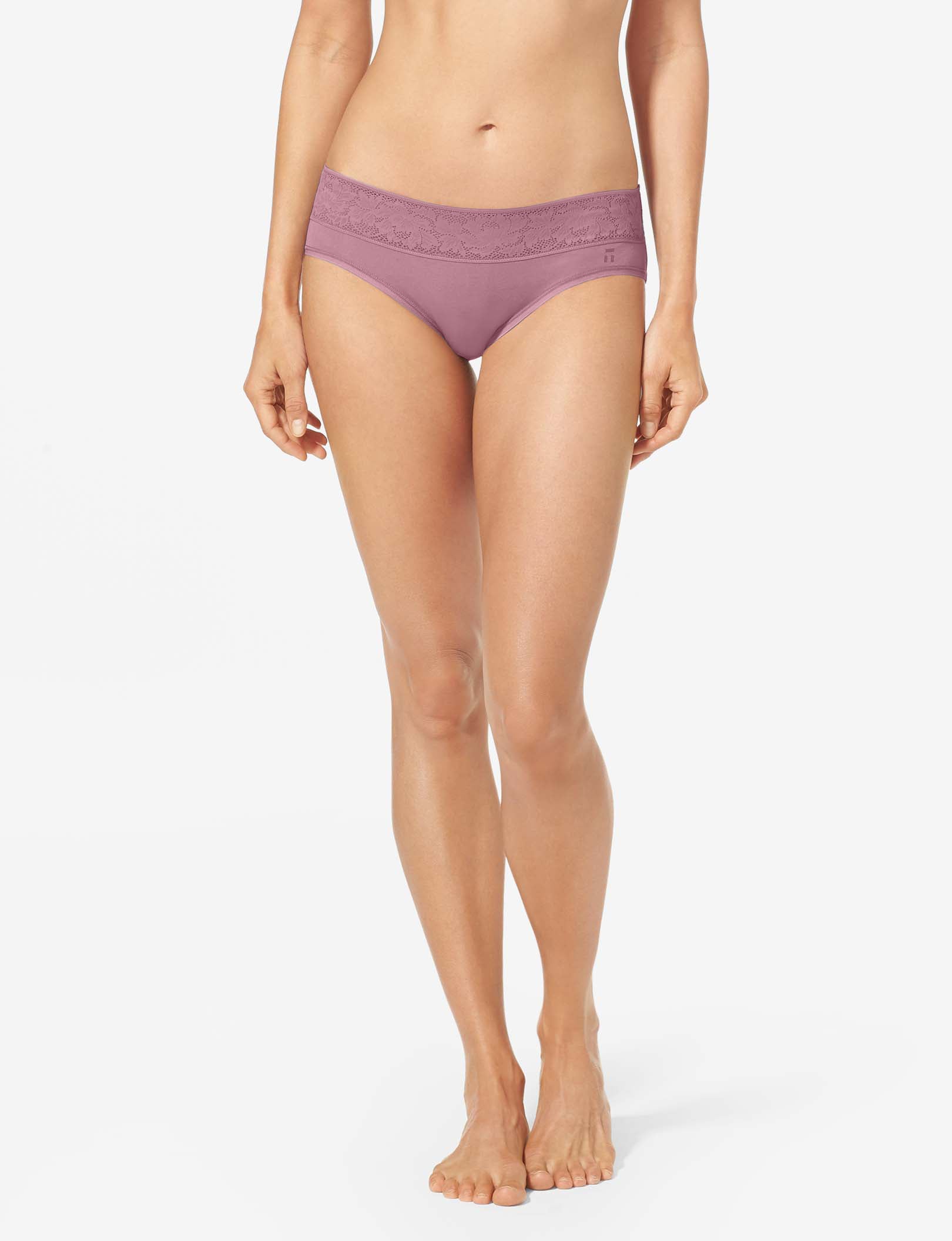 Women's Second Skin Brief, Lace Waist::Foxglove Lace