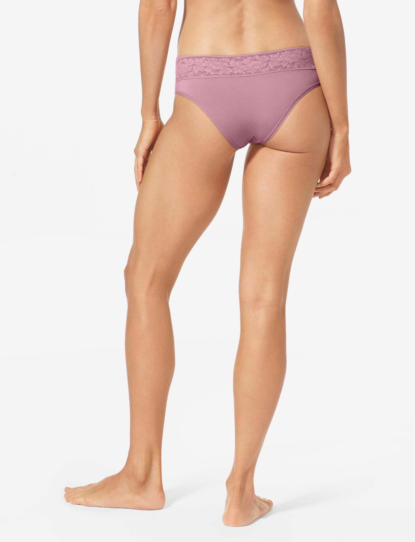 Women's Second Skin Cheeky, Lace Waist::Foxglove Lace