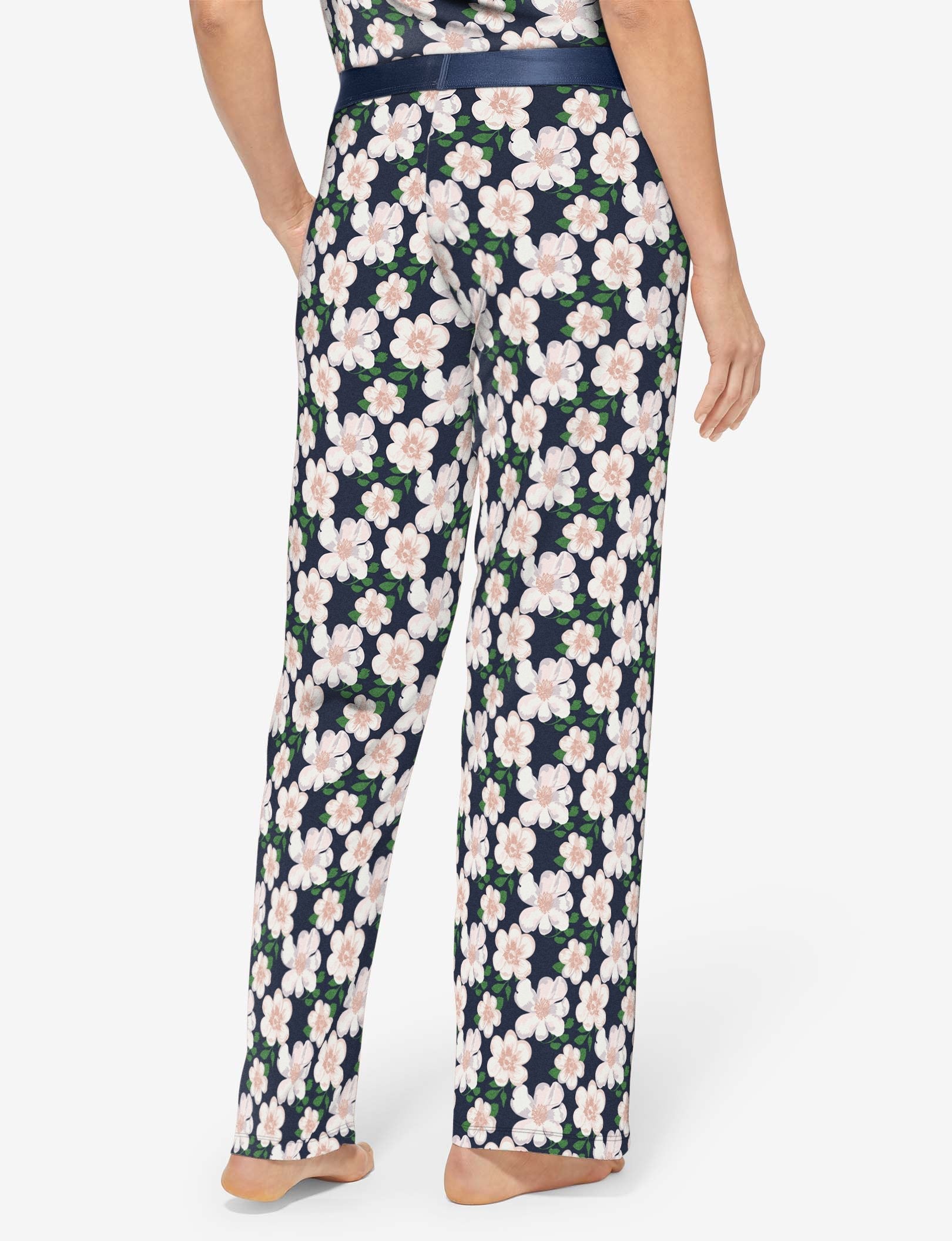 Women's Second Skin Sleep Pant, Print::Dress Blues Petals