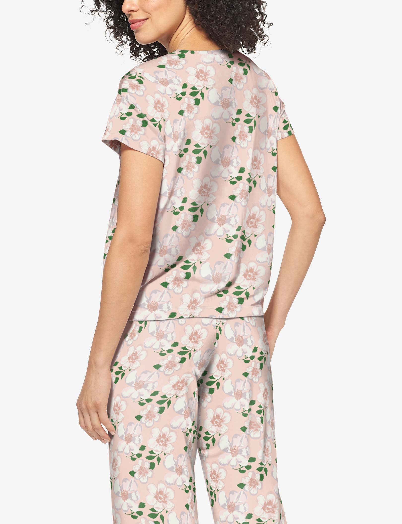 Women's Second Skin Pajama Tee::Soft Pink Petals