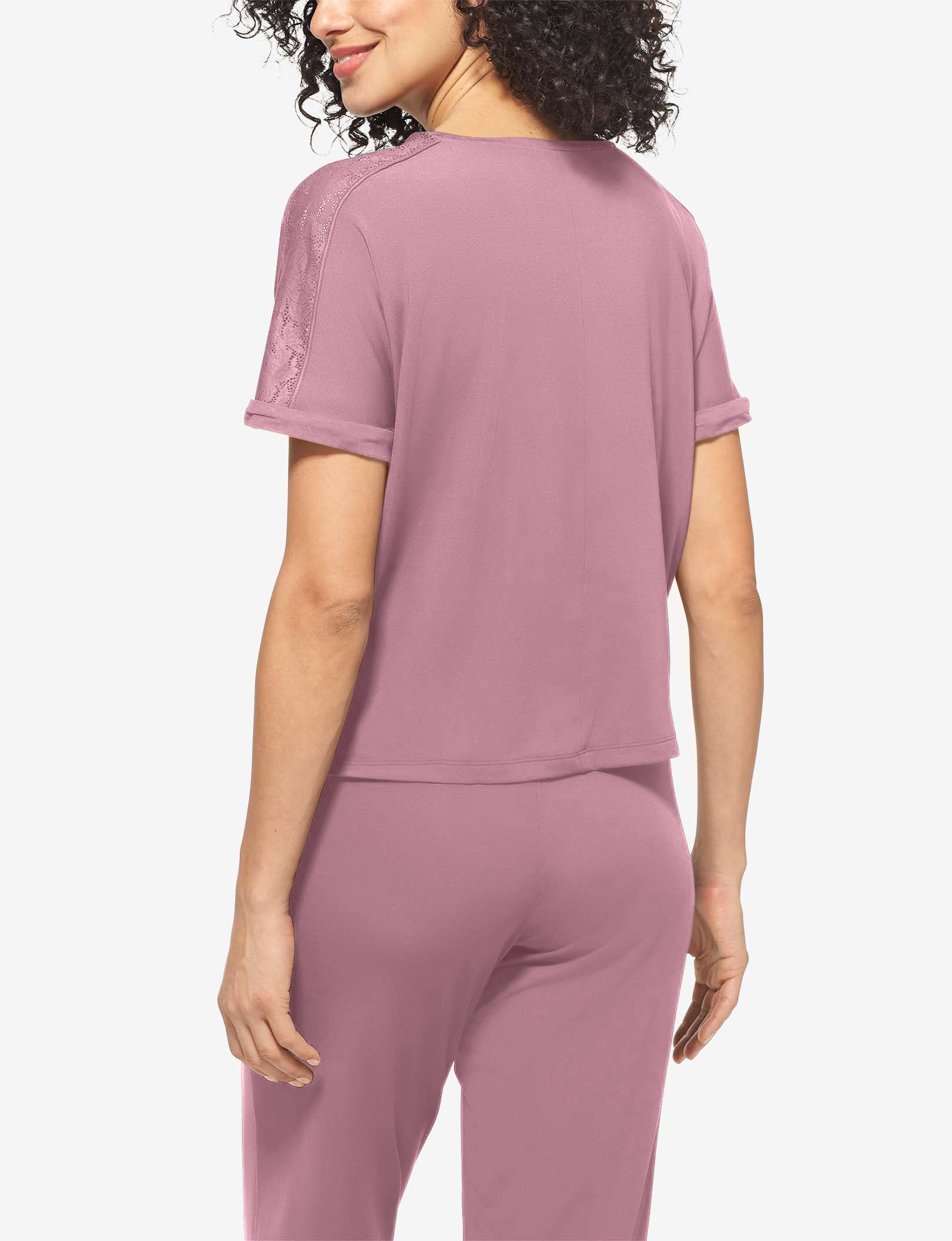 Women's Second Skin Sleep Lace Tee::Foxglove Lace