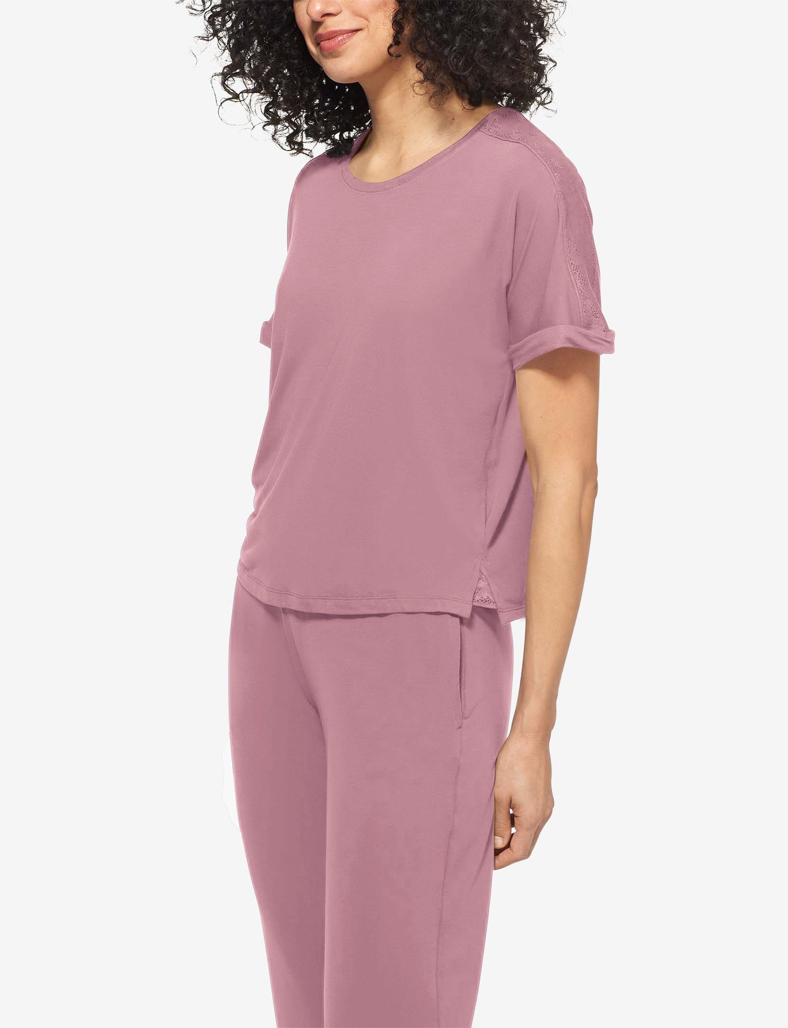 Women's Second Skin Sleep Lace Tee::Foxglove Lace