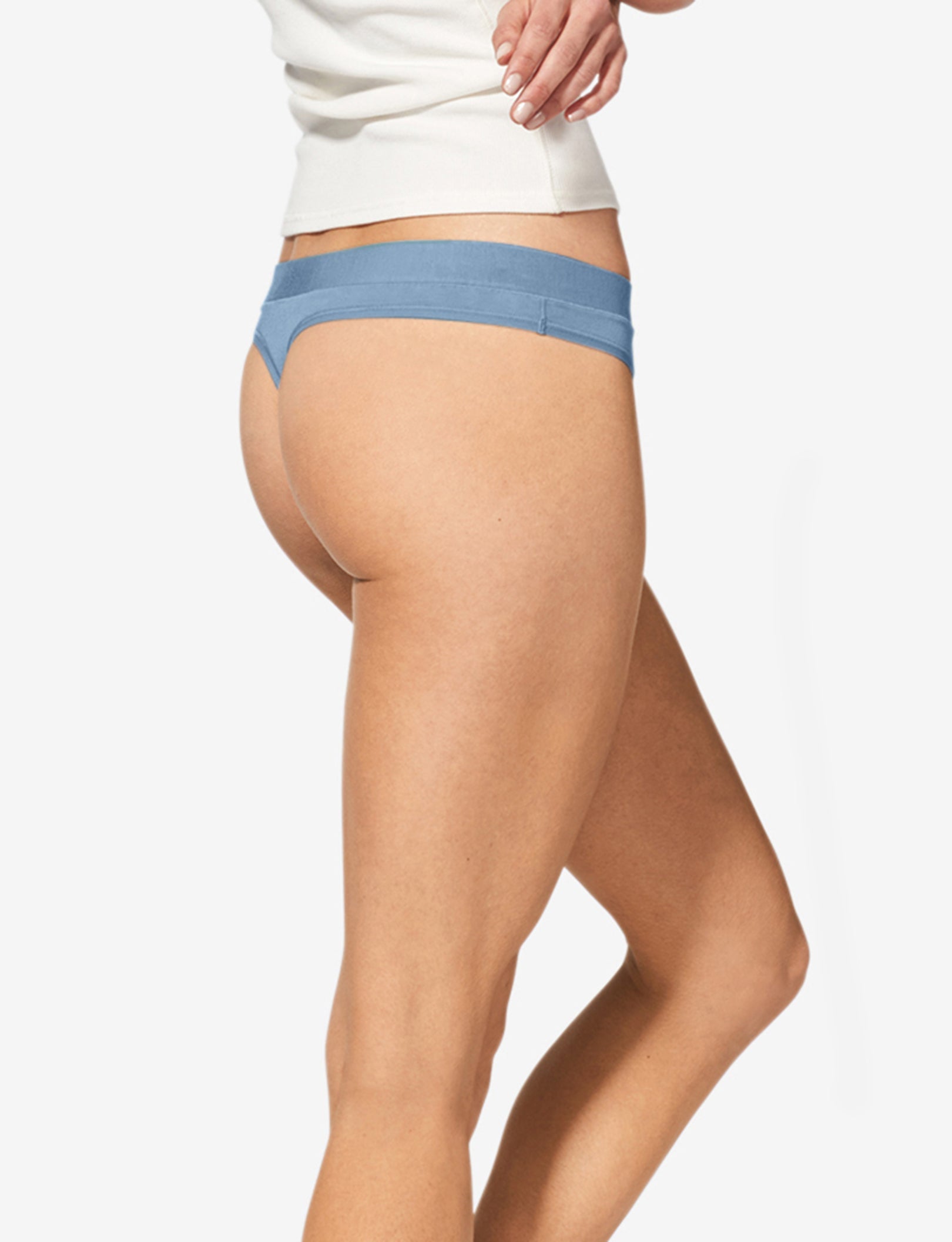 Women's Cool Cotton Thong::Cerulean