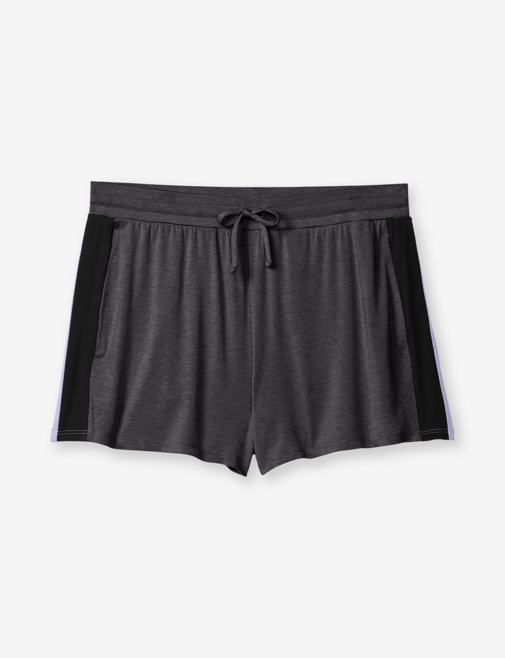 Women's Lounge Short::Charcoal Heather/Black/Thistle