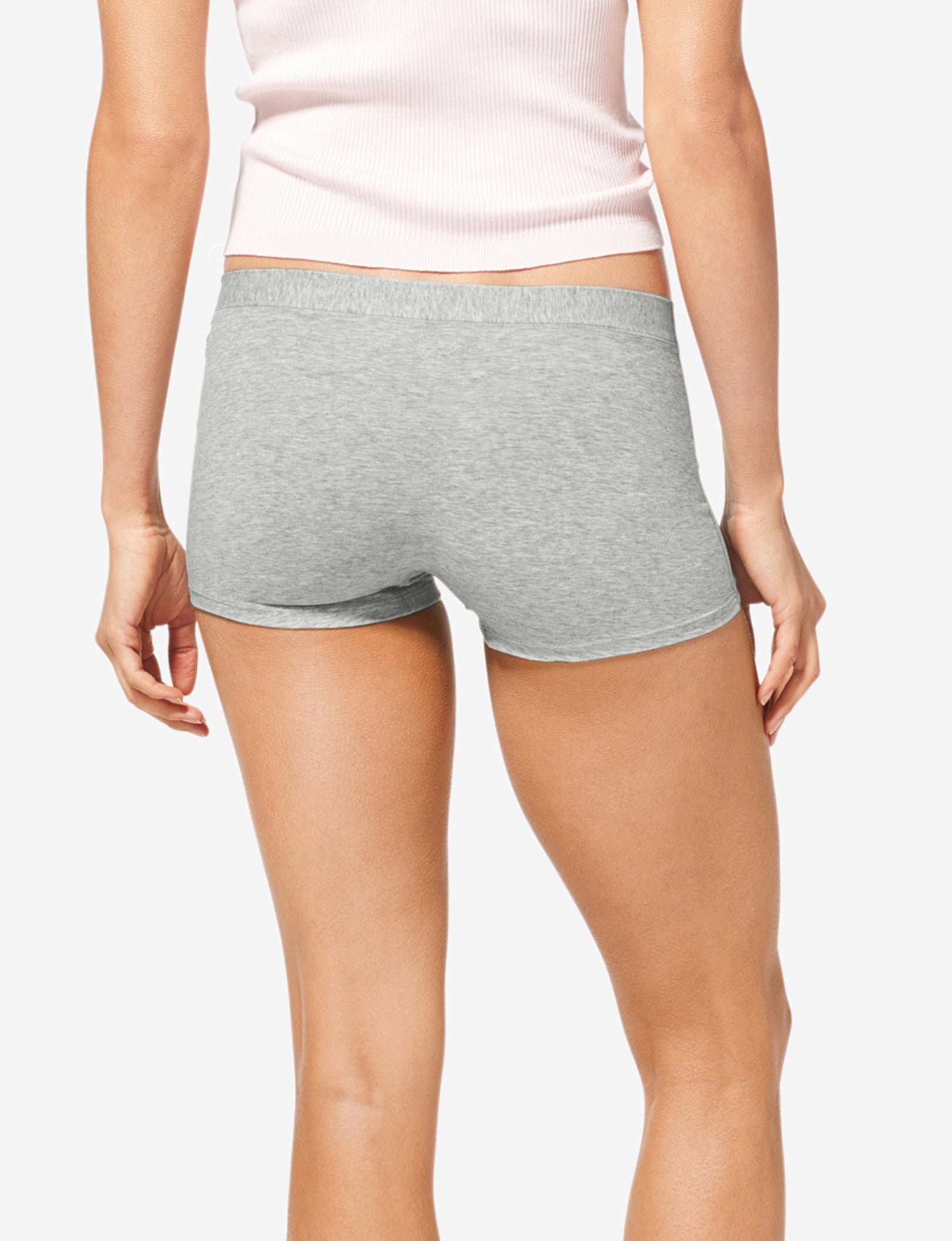 Women's Second Skin Boyshort::Cool Grey Heather