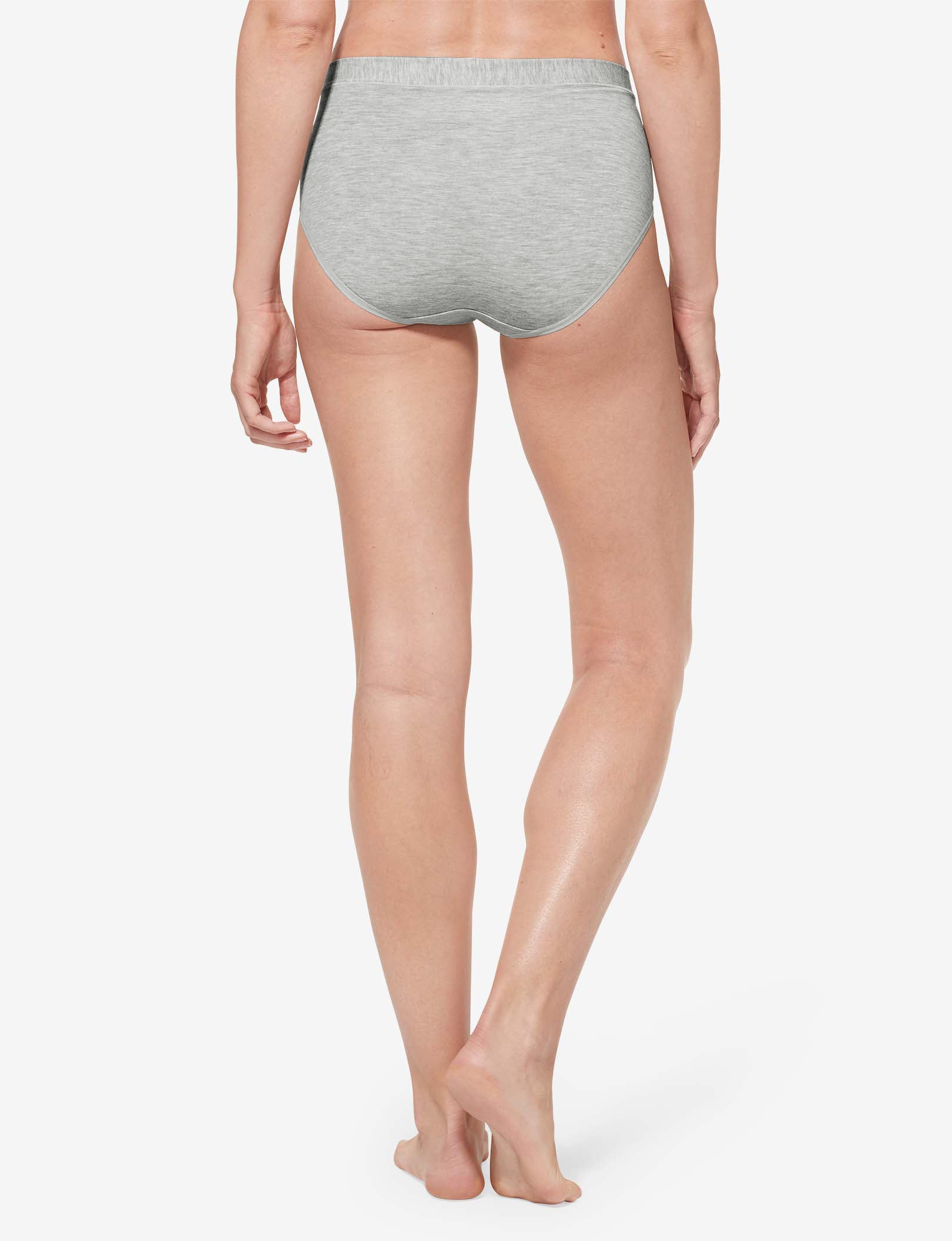 Women's Second Skin High Rise Brief::Cool Grey Heather
