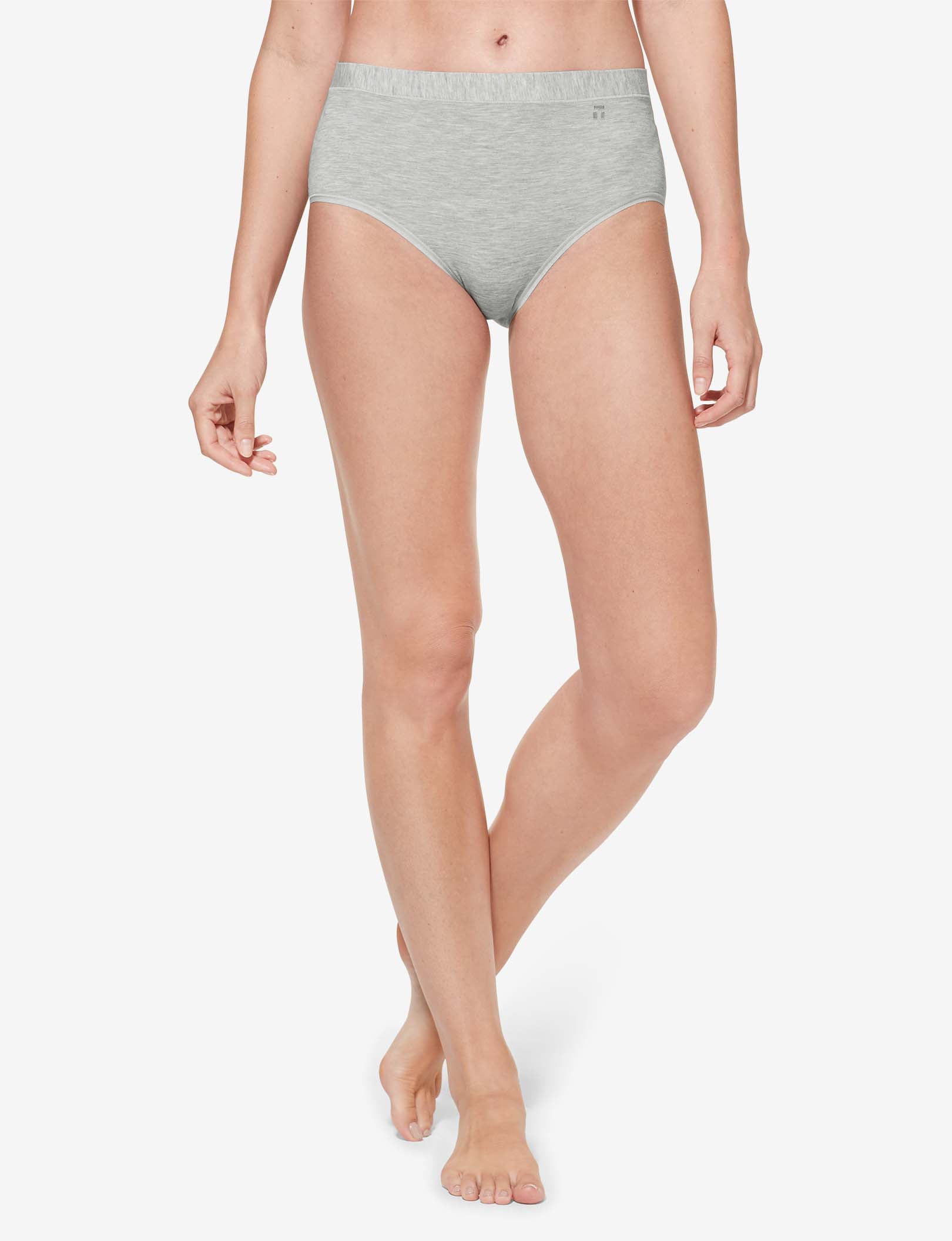Women's Second Skin High Rise Brief::Cool Grey Heather