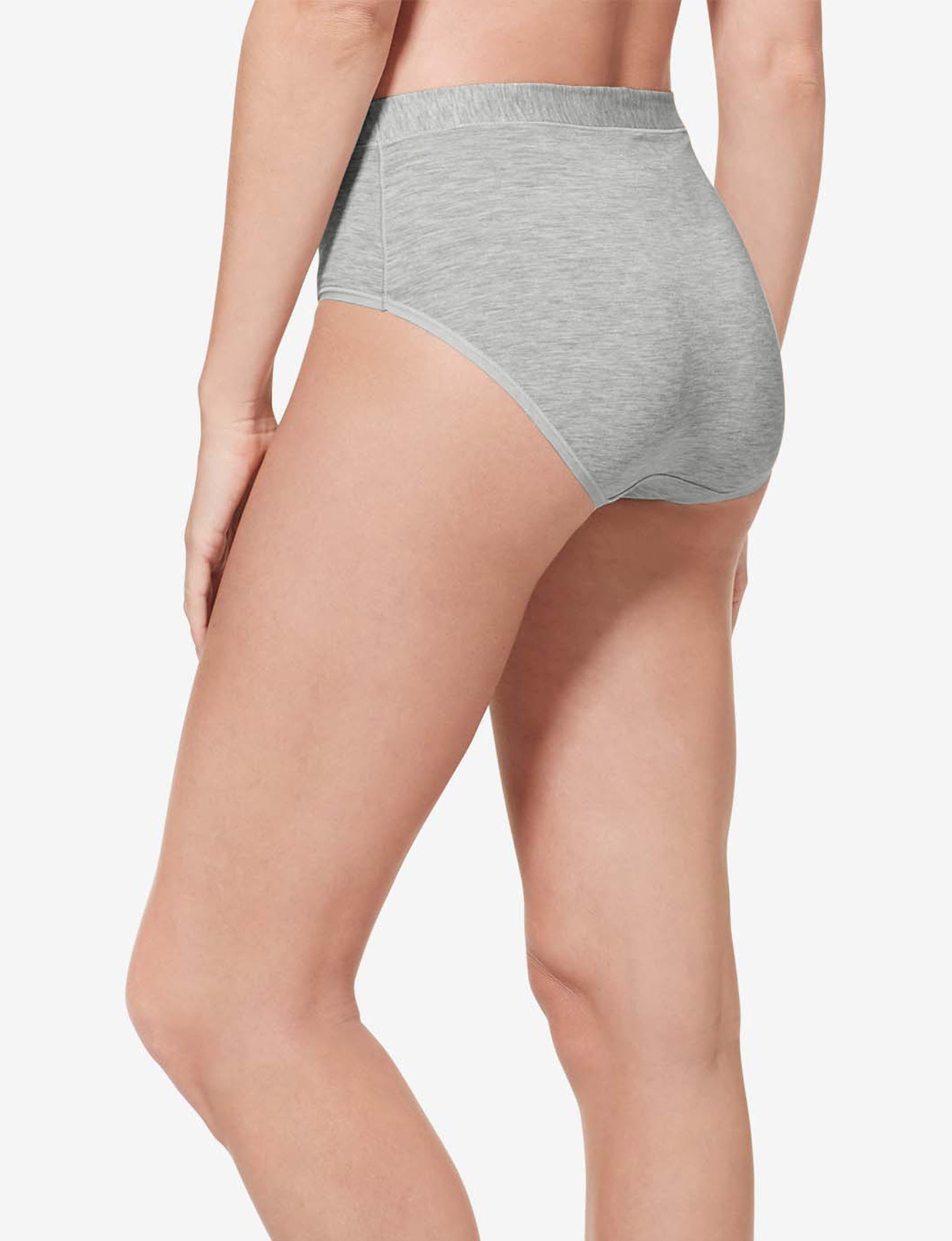 Women's Second Skin High Rise Brief::Cool Grey Heather