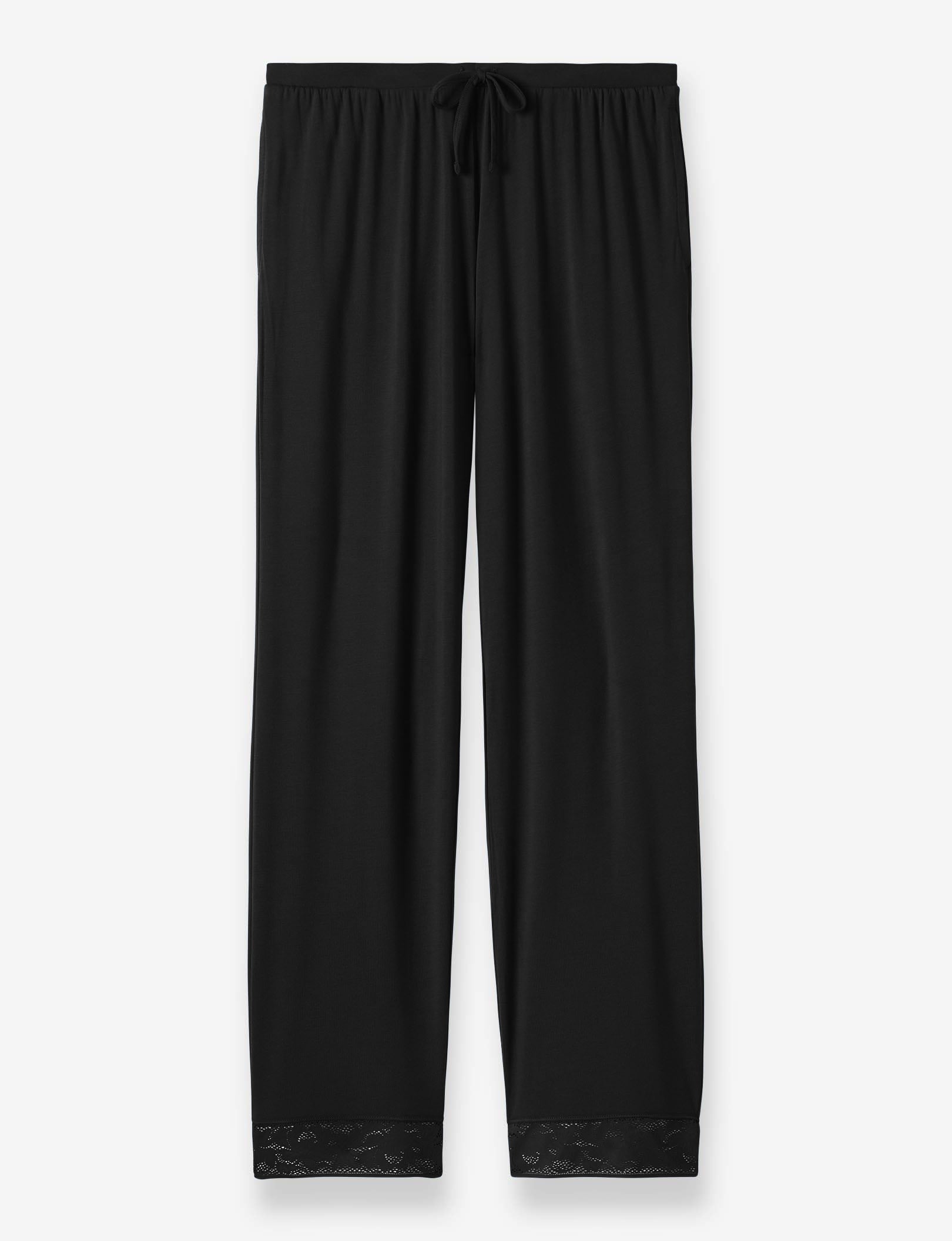 Women's Second Skin Sleep Pant, Lace Trim::Black Lace