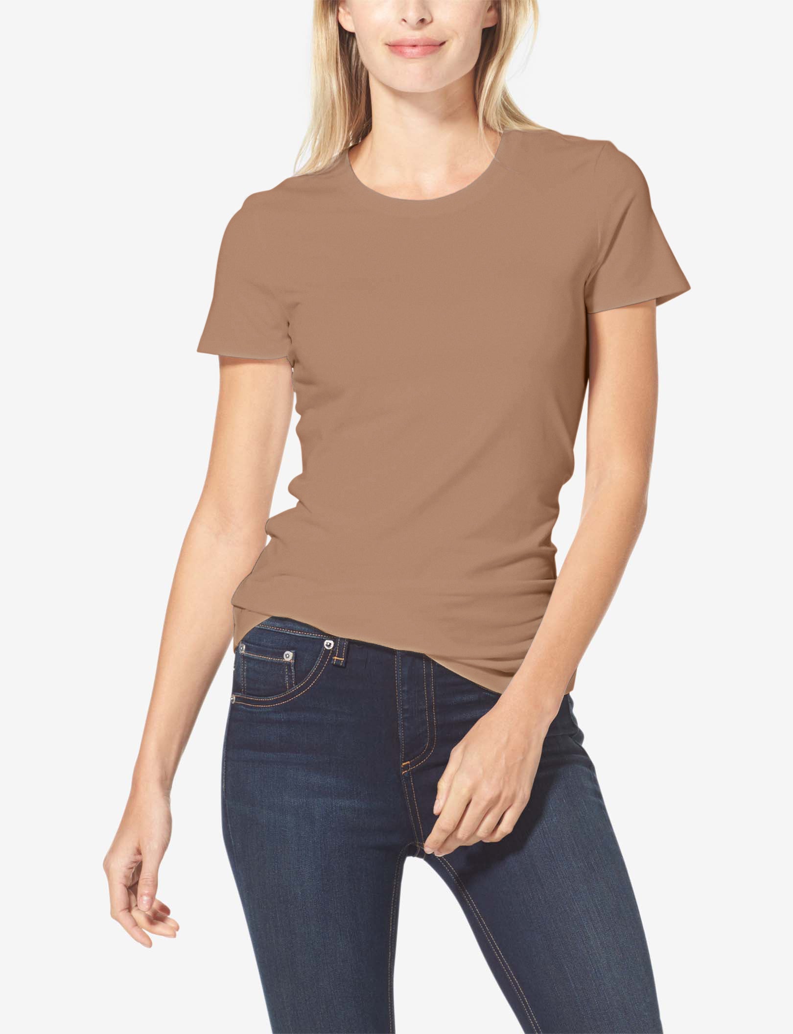 Women's Second Skin Crew Neck Tee::Cafe