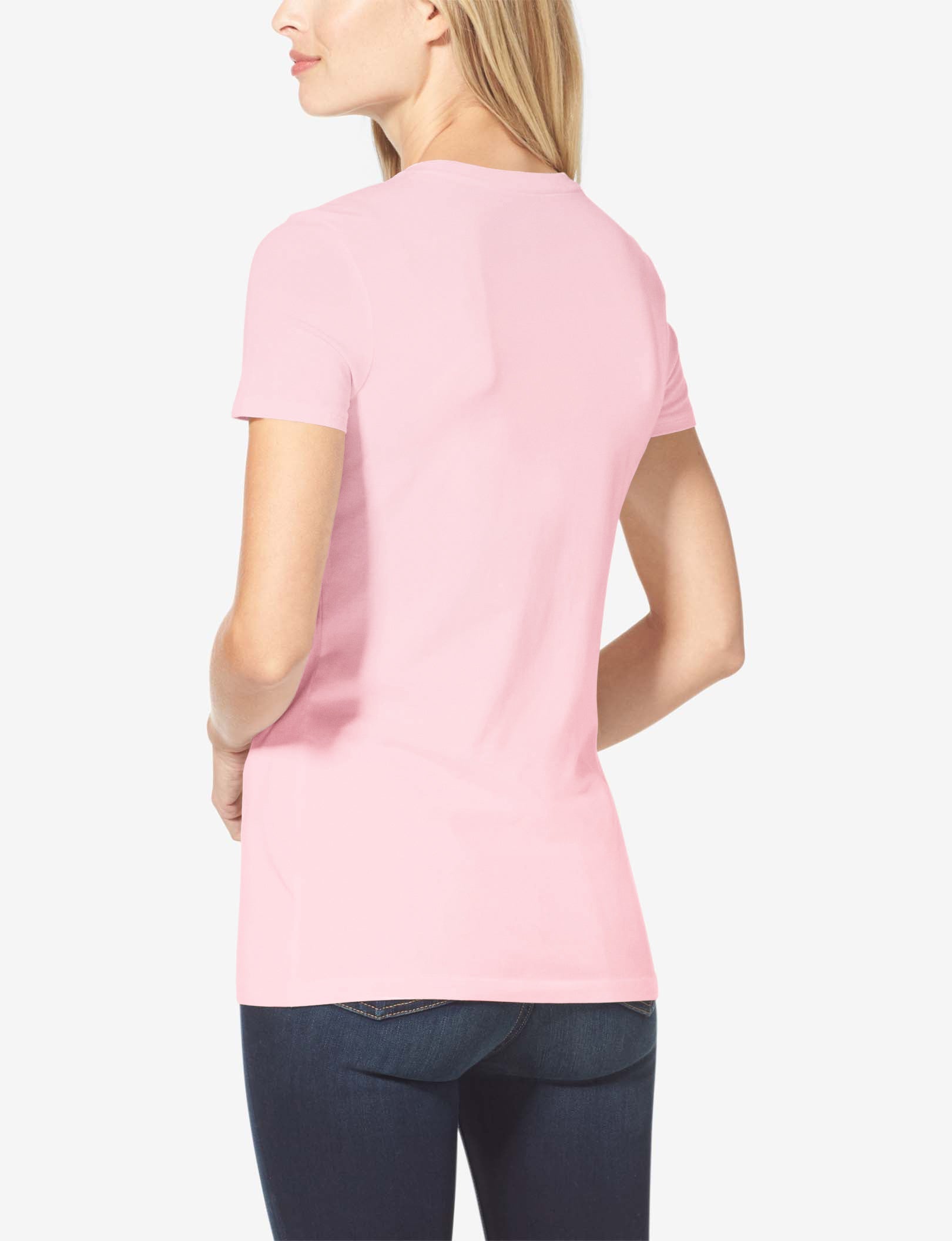 Women's Second Skin Crew Neck Tee::Barely Pink