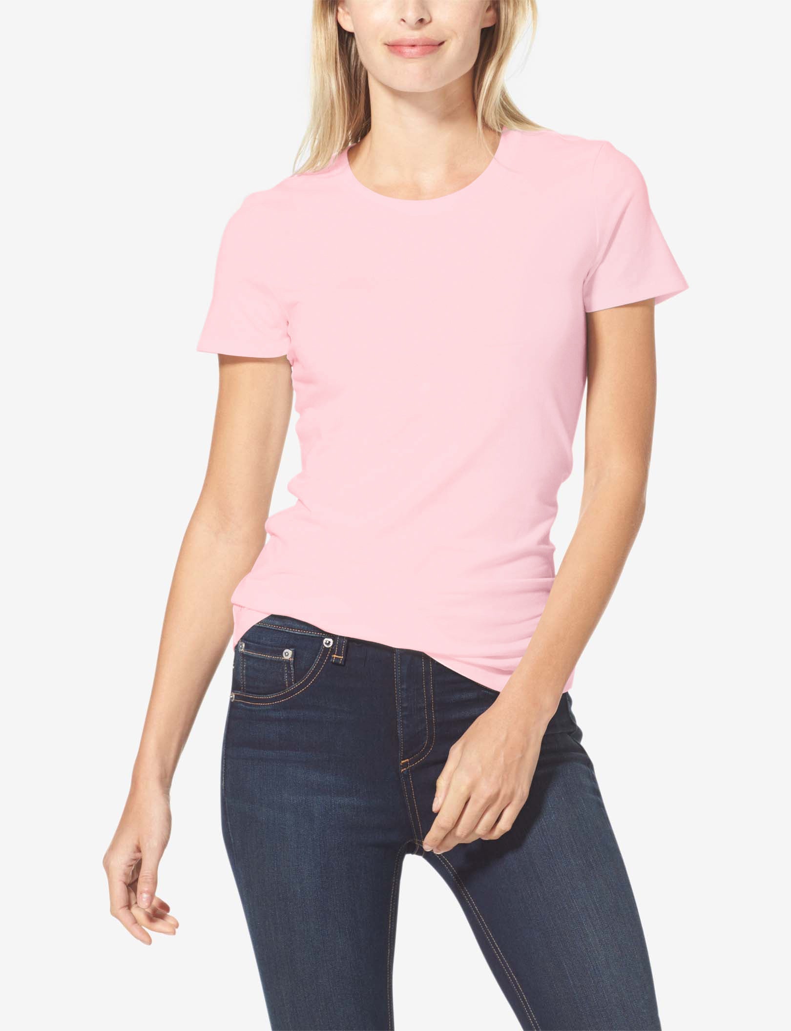 Women's Second Skin Crew Neck Tee::Barely Pink