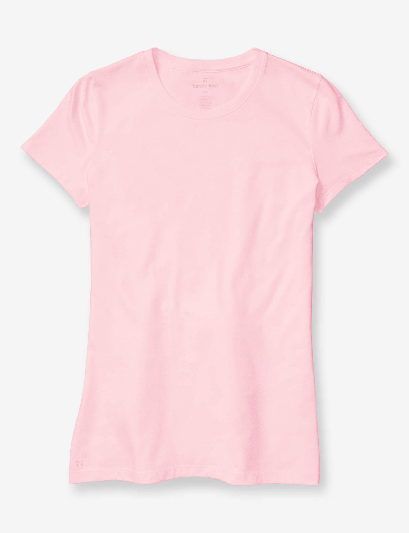 Women's Second Skin Crew Neck Tee::Barely Pink