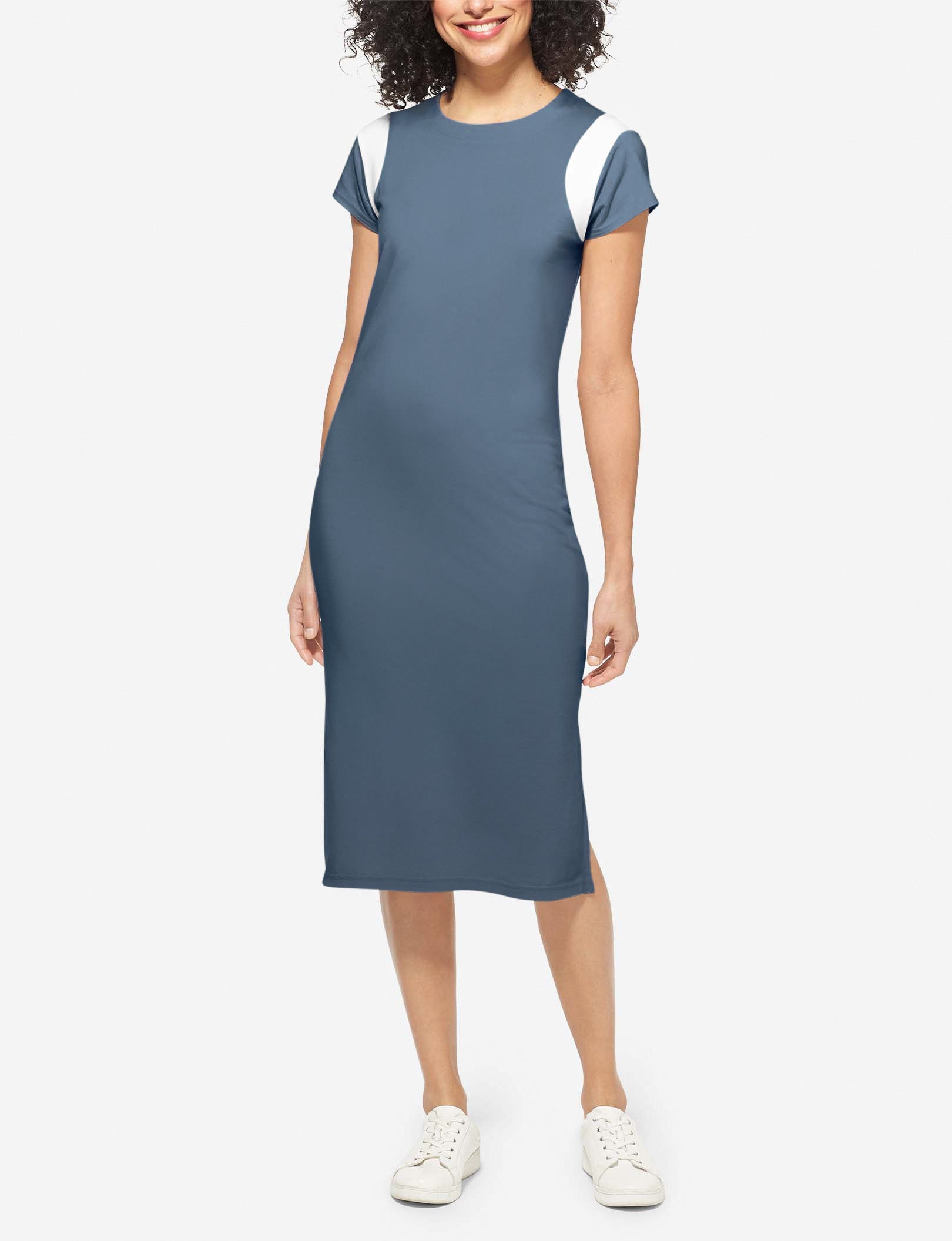 Women's Second Skin T-Shirt Dress::Bering Sea