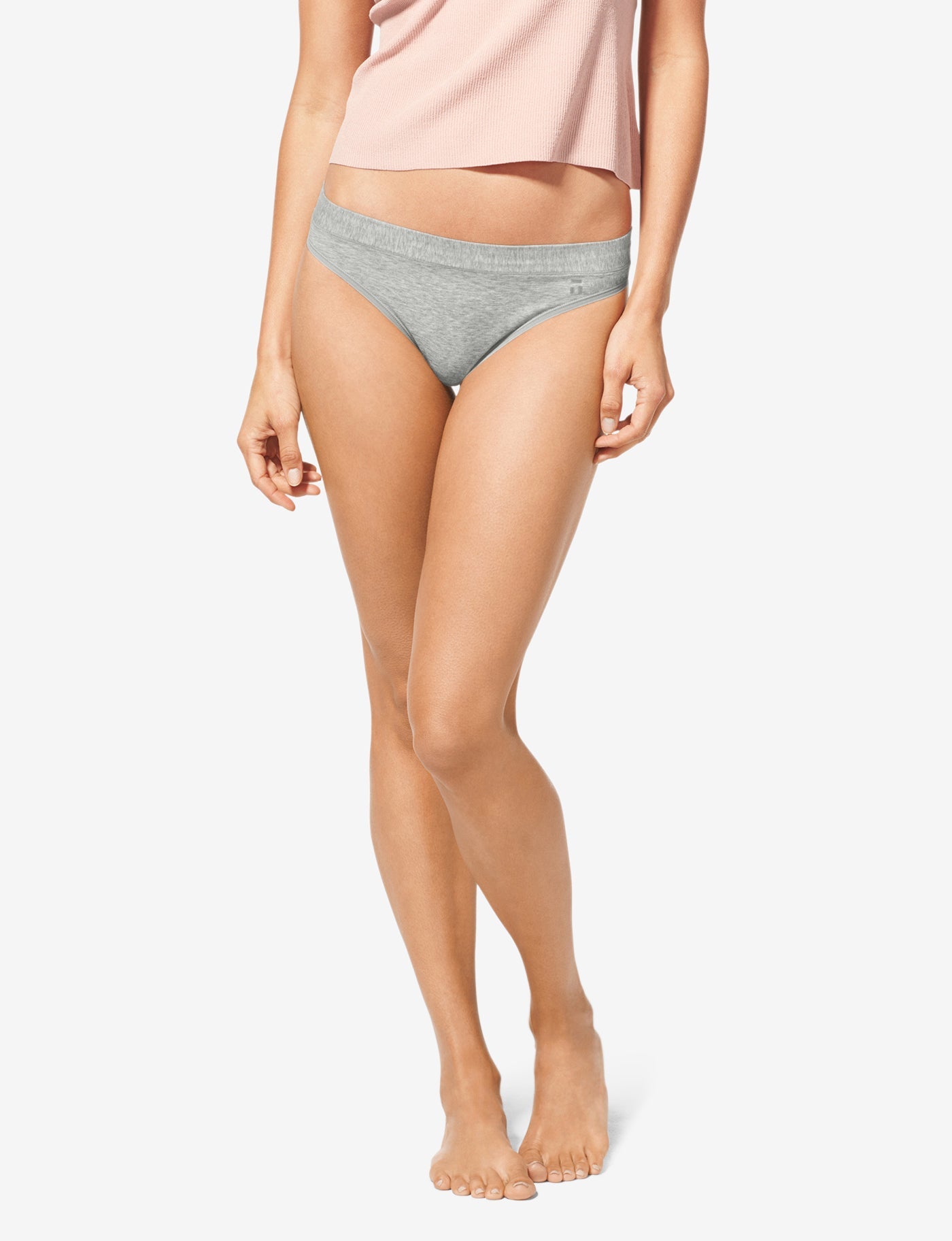 Women's Second Skin Thong::Cool Grey Heather
