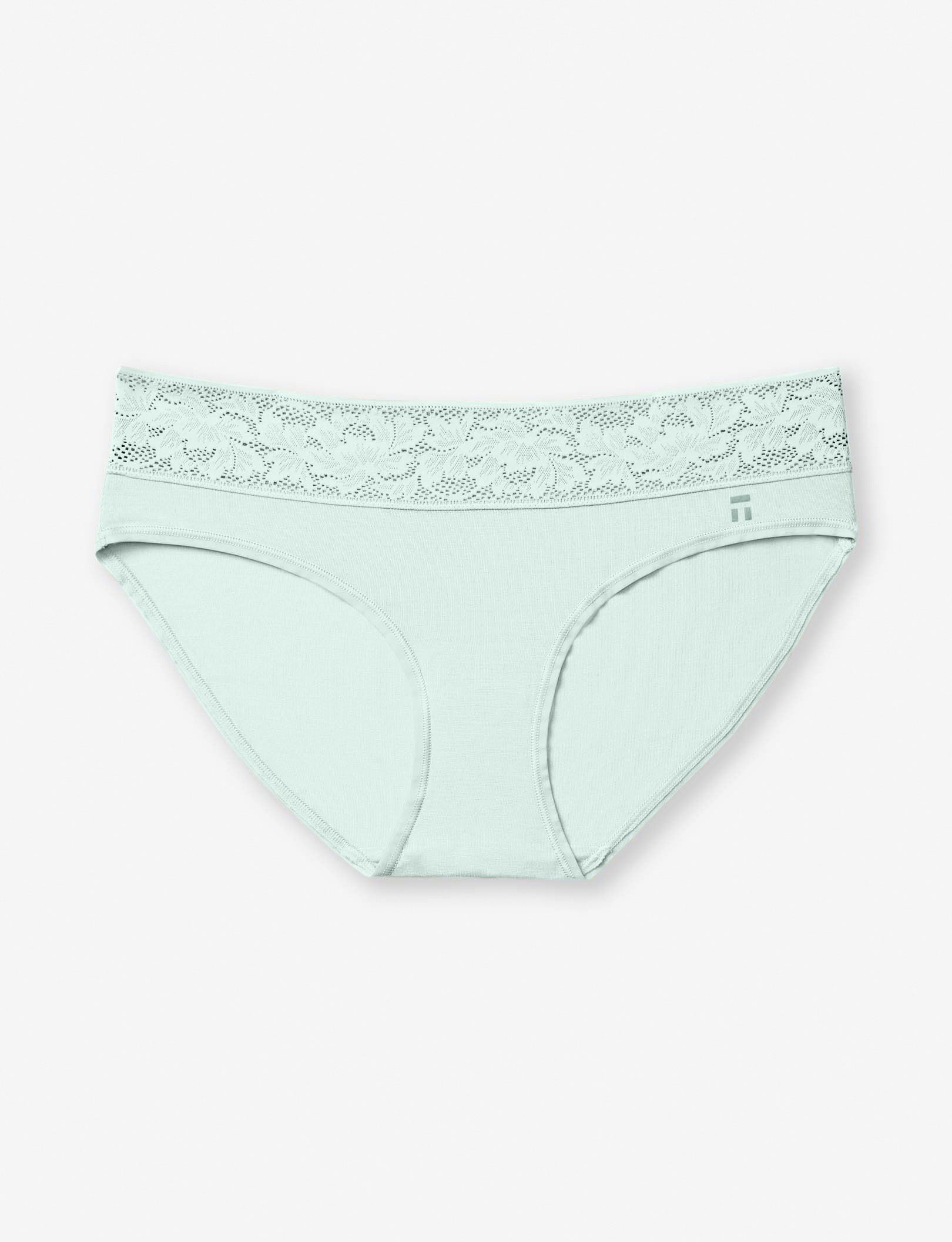 Women's Second Skin Brief, Lace Waist::Hint of Mint Lace