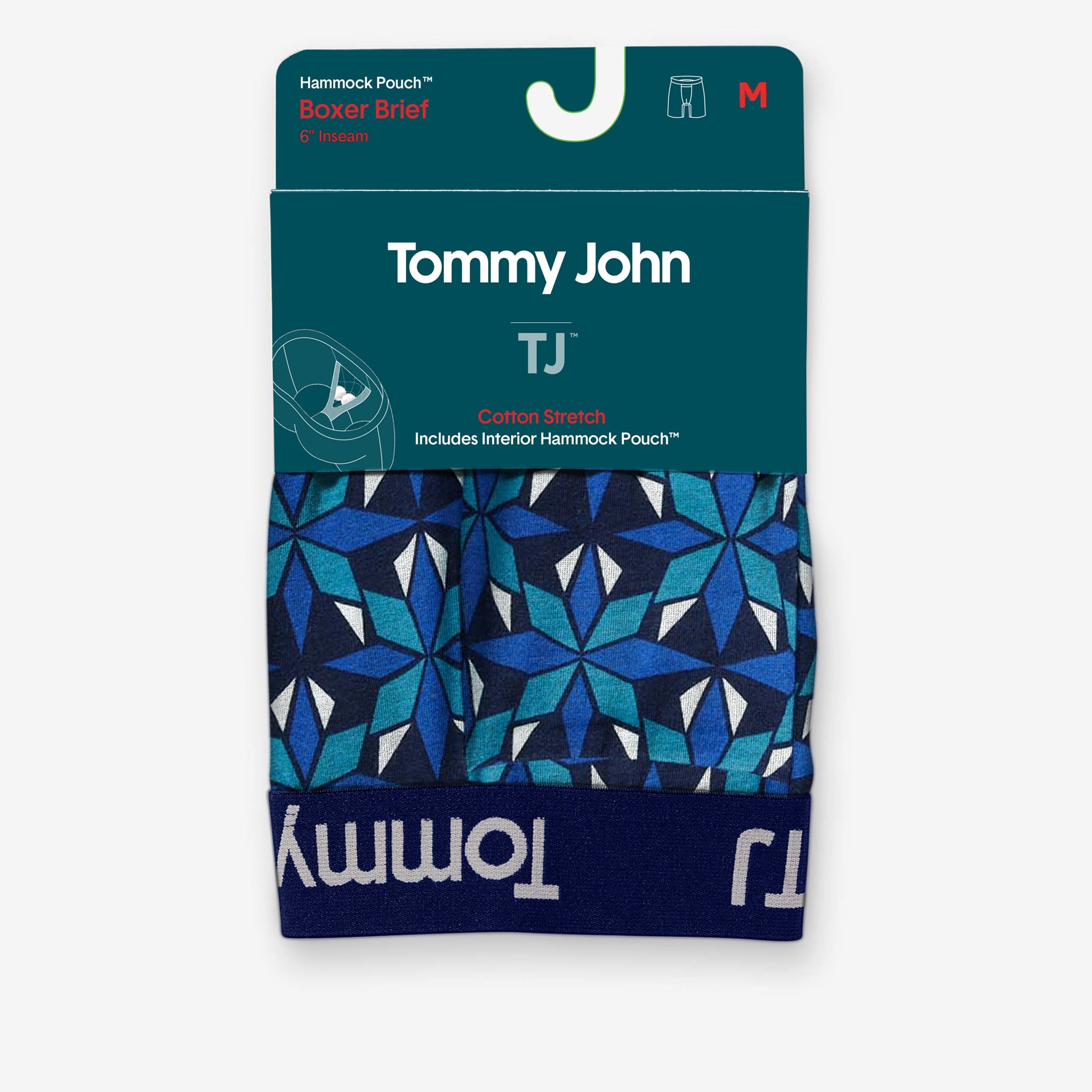 TJ Cotton Stretch Hammock Pouch™ Boxer Brief 6”::Dress Blues Intarsia