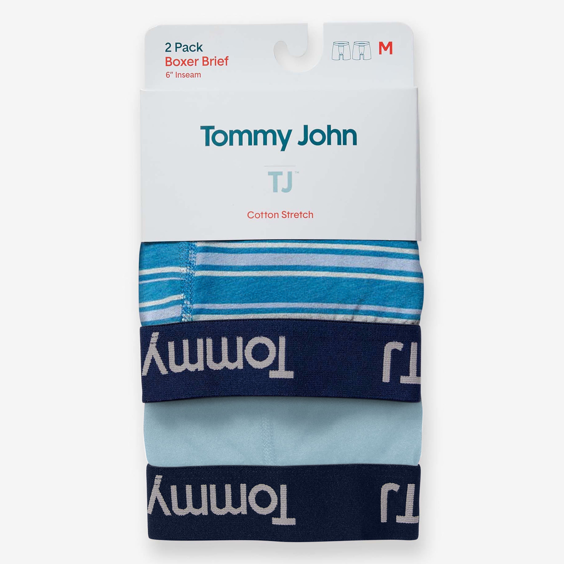 TJ Cotton Stretch Mid-Length Boxer Brief 6” (2-Pack)::Forget Me Not