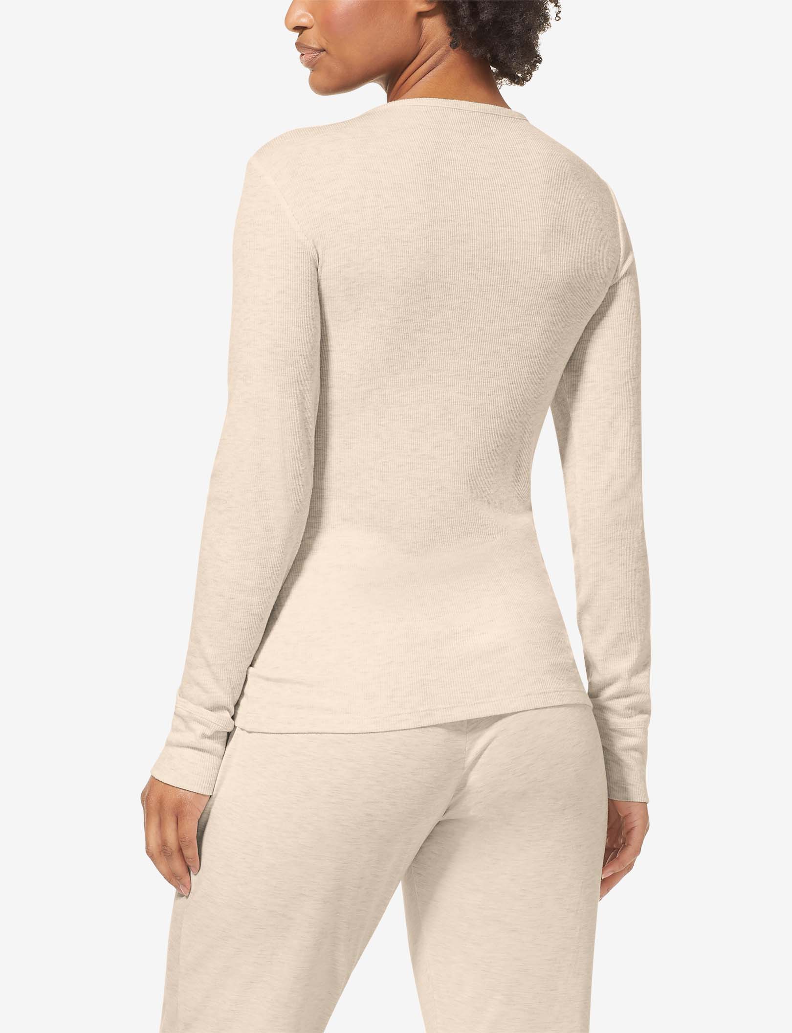 Women's Lounge Henley::Oatmeal Heather