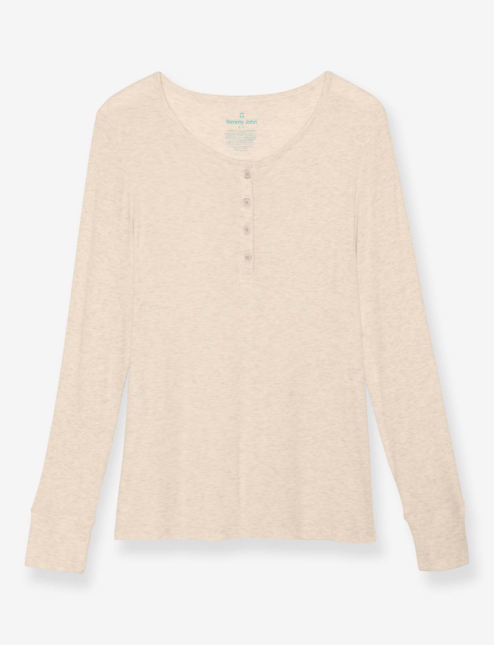 Women's Lounge Henley::Oatmeal Heather