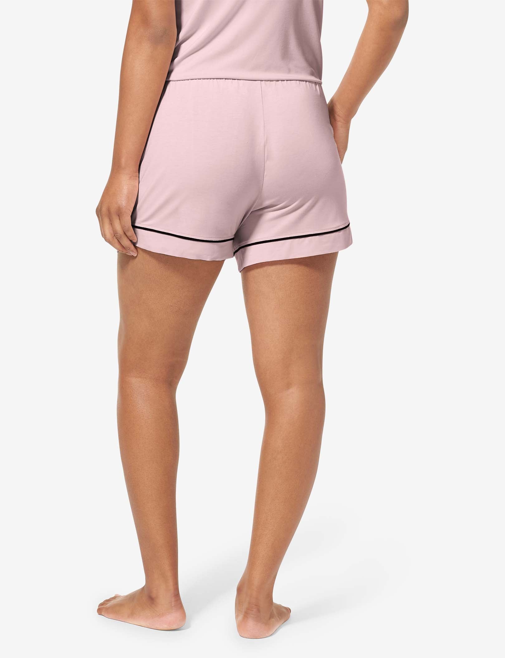 Women's Short Sleeve Top & Short Pajama Set::Peachskin