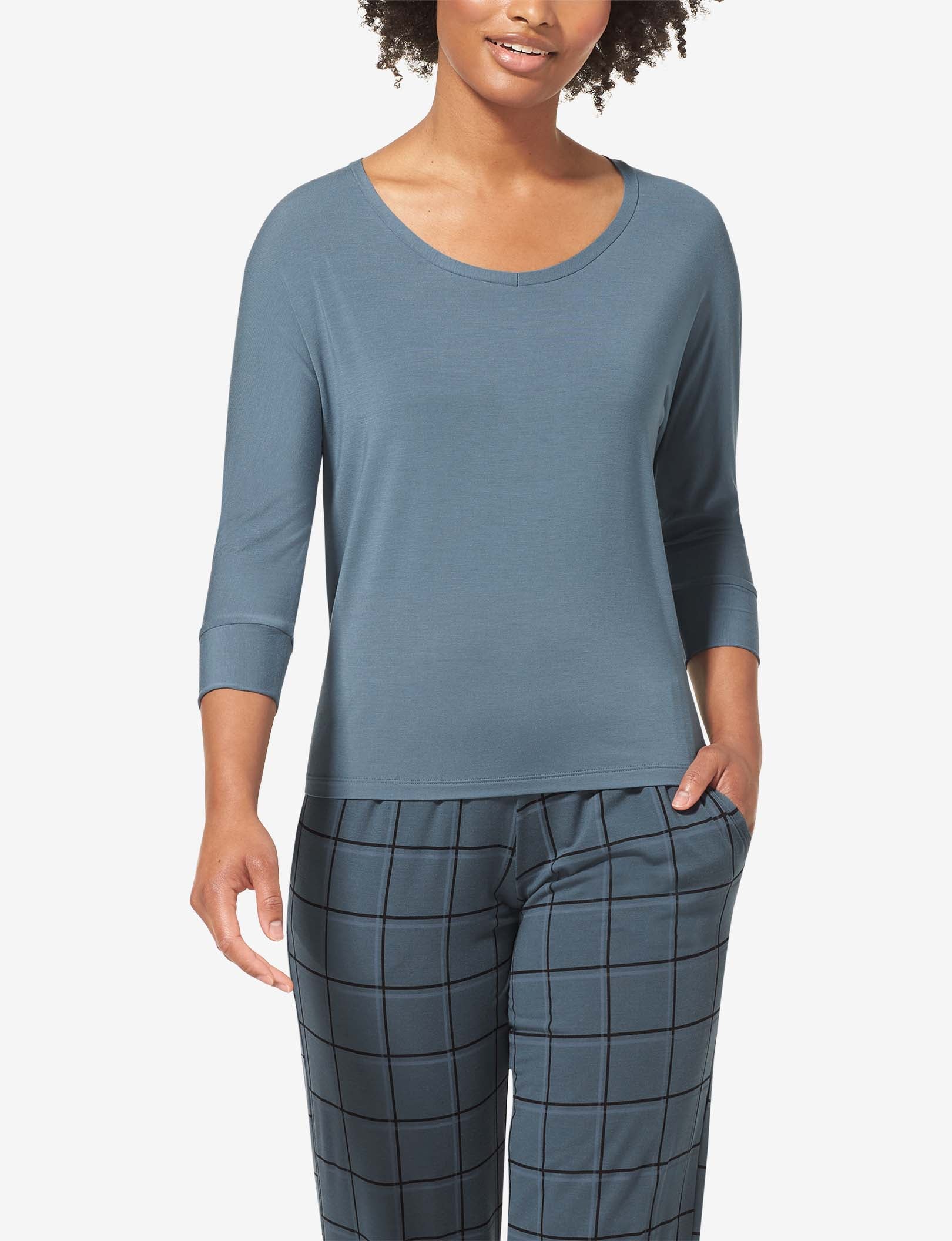 Women's Second Skin 3/4 Sleep Tee::China Blue