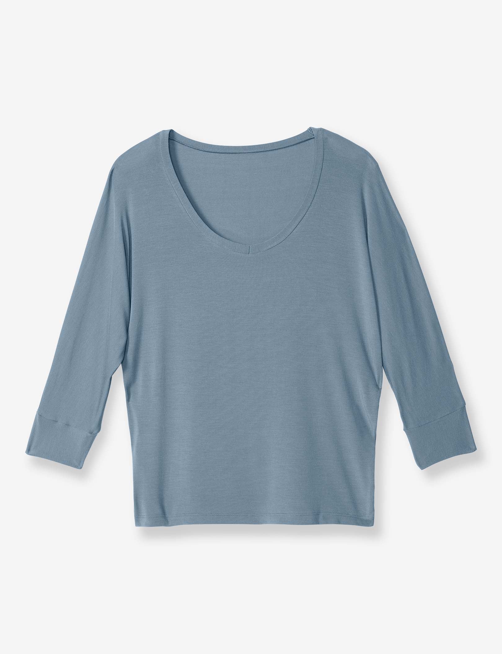Women's Second Skin 3/4 Sleep Tee::China Blue