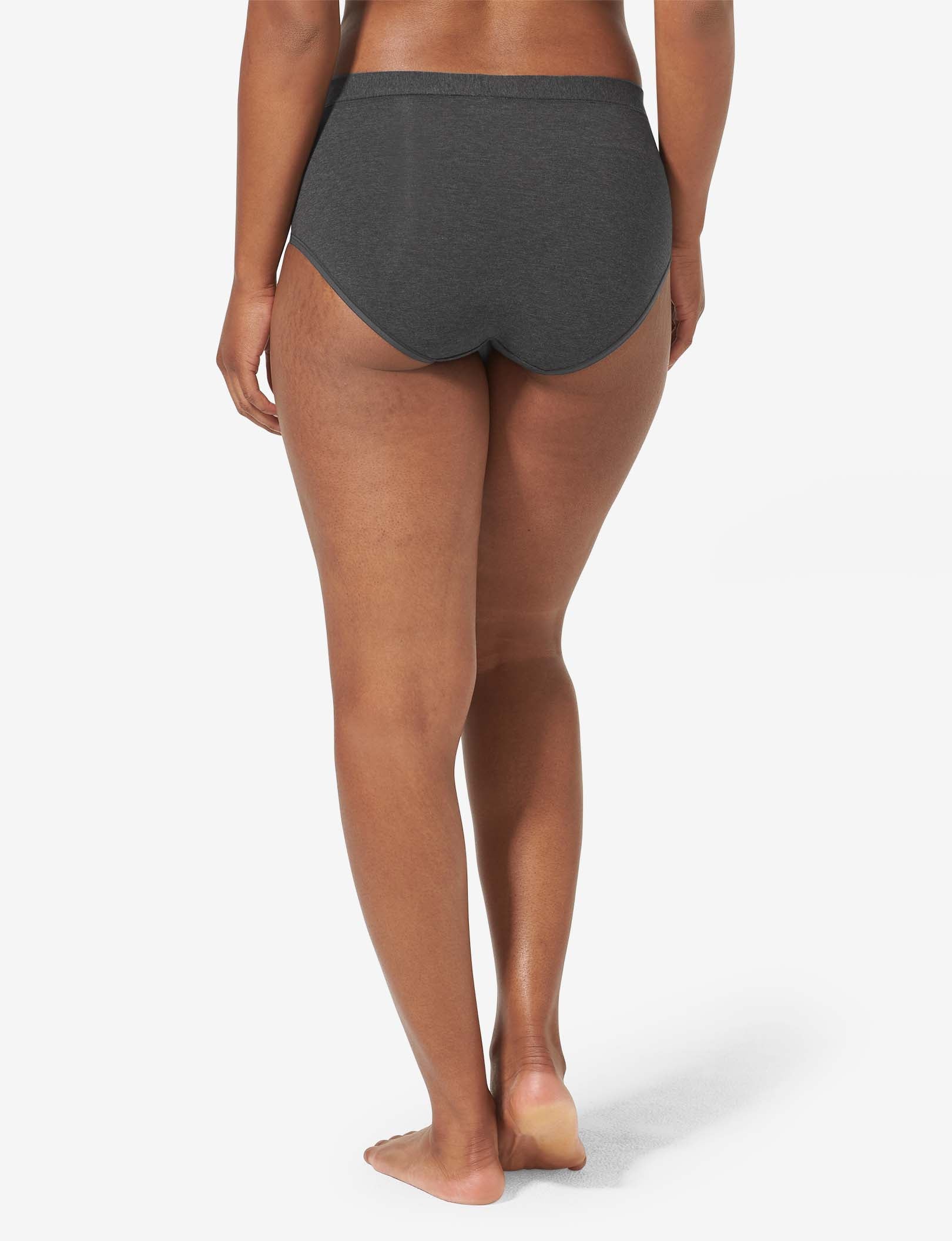 Women's Cool Cotton High Rise Brief::Charcoal Heather