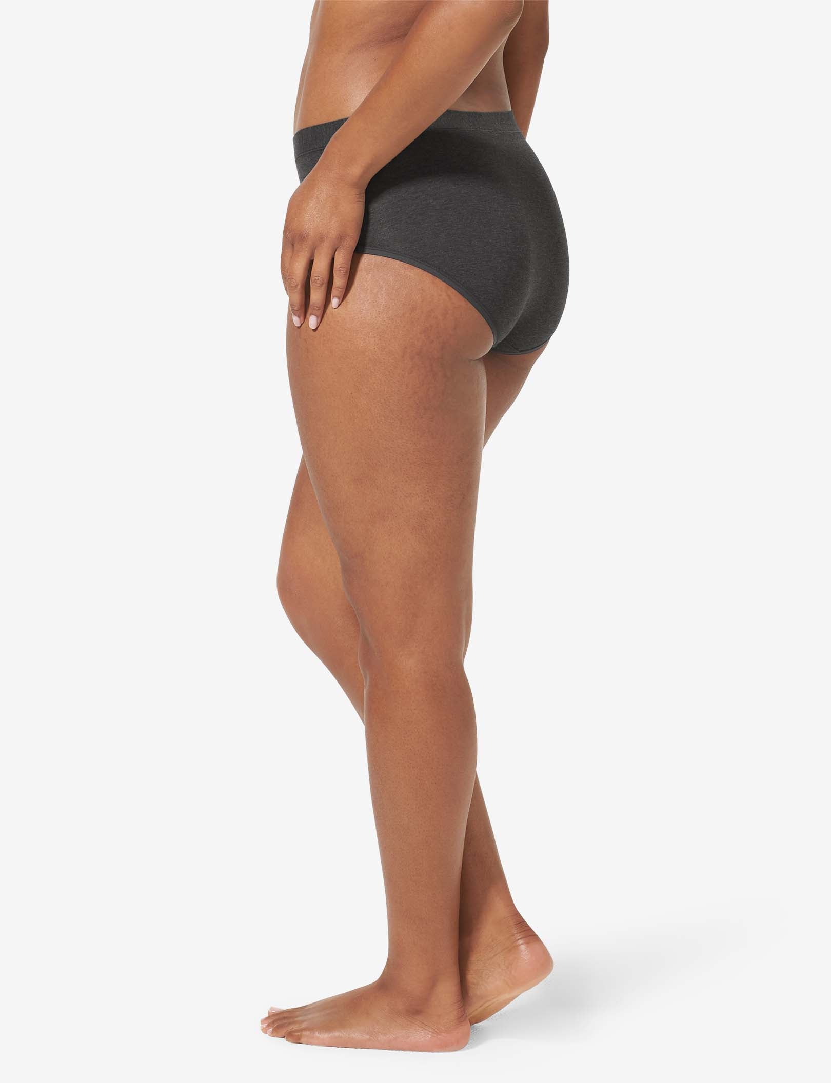 Women's Cool Cotton High Rise Brief::Charcoal Heather