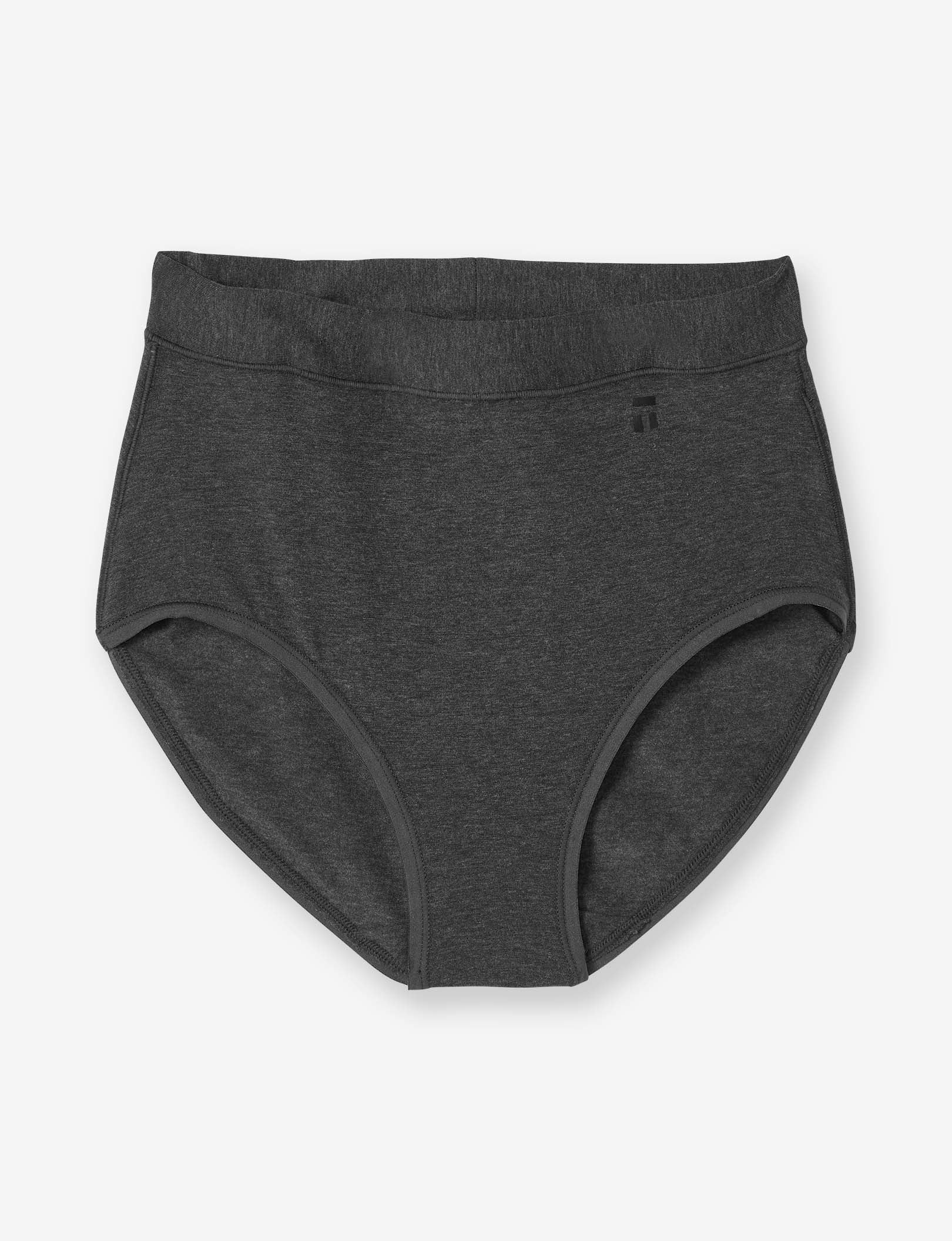 Women's Cool Cotton High Rise Brief::Charcoal Heather