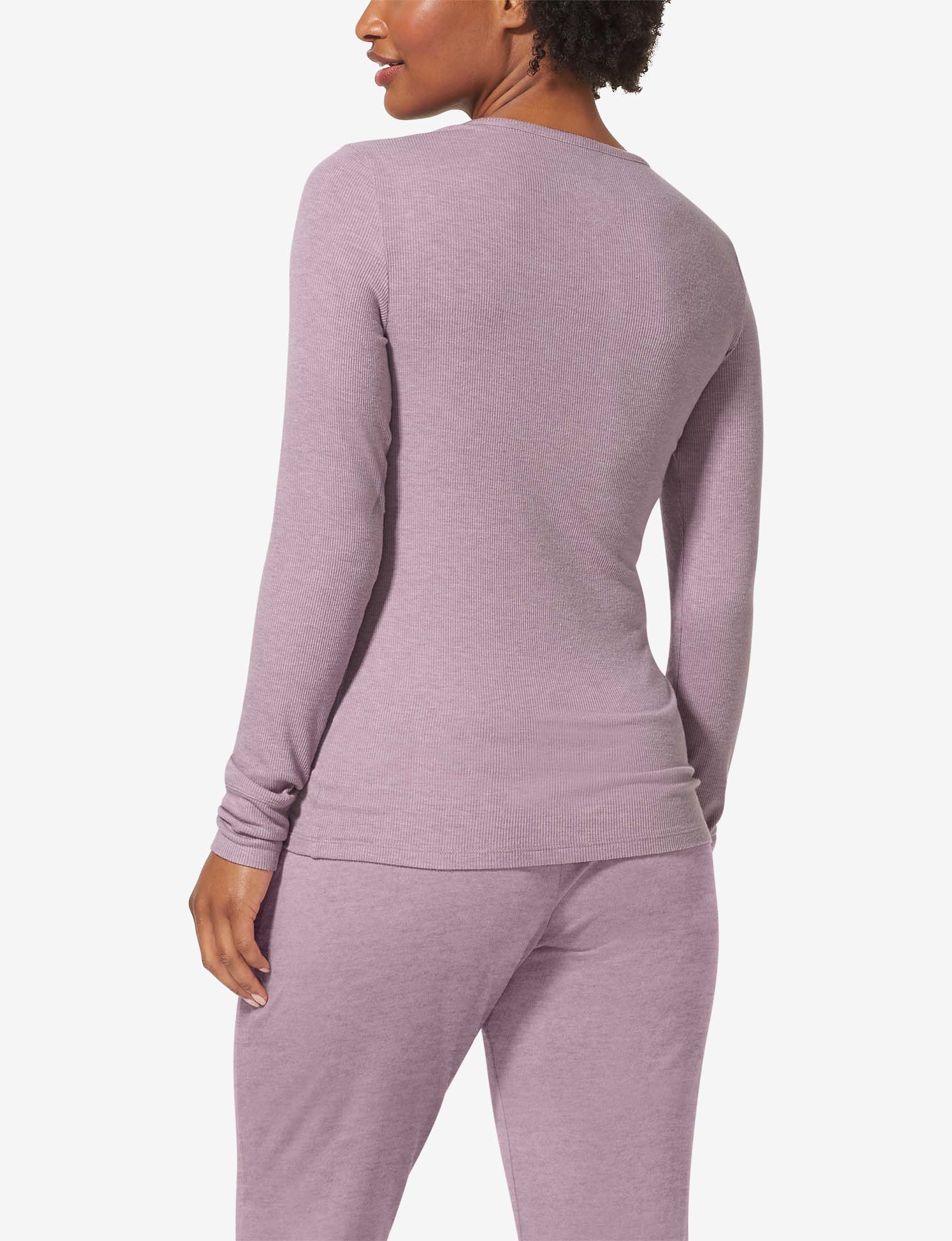 Women's Lounge Henley::Elderberry Heather