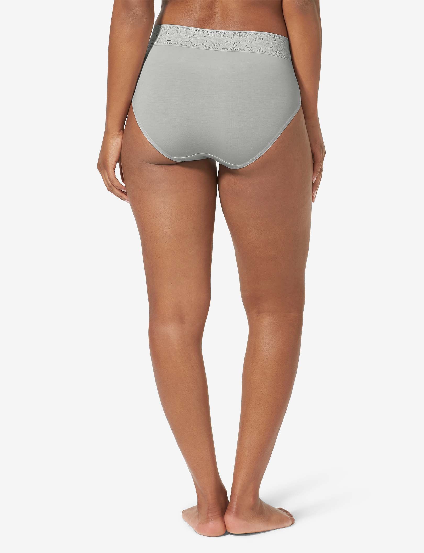 Women's Second Skin High Rise Brief, Lace Waist::Micro Chip Lace