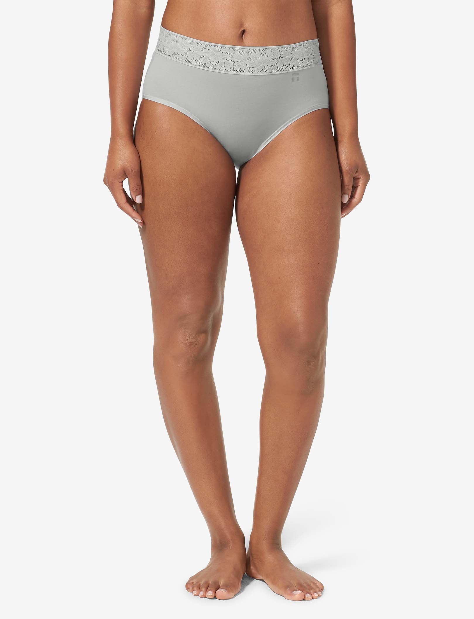 Women's Second Skin High Rise Brief, Lace Waist::Micro Chip Lace