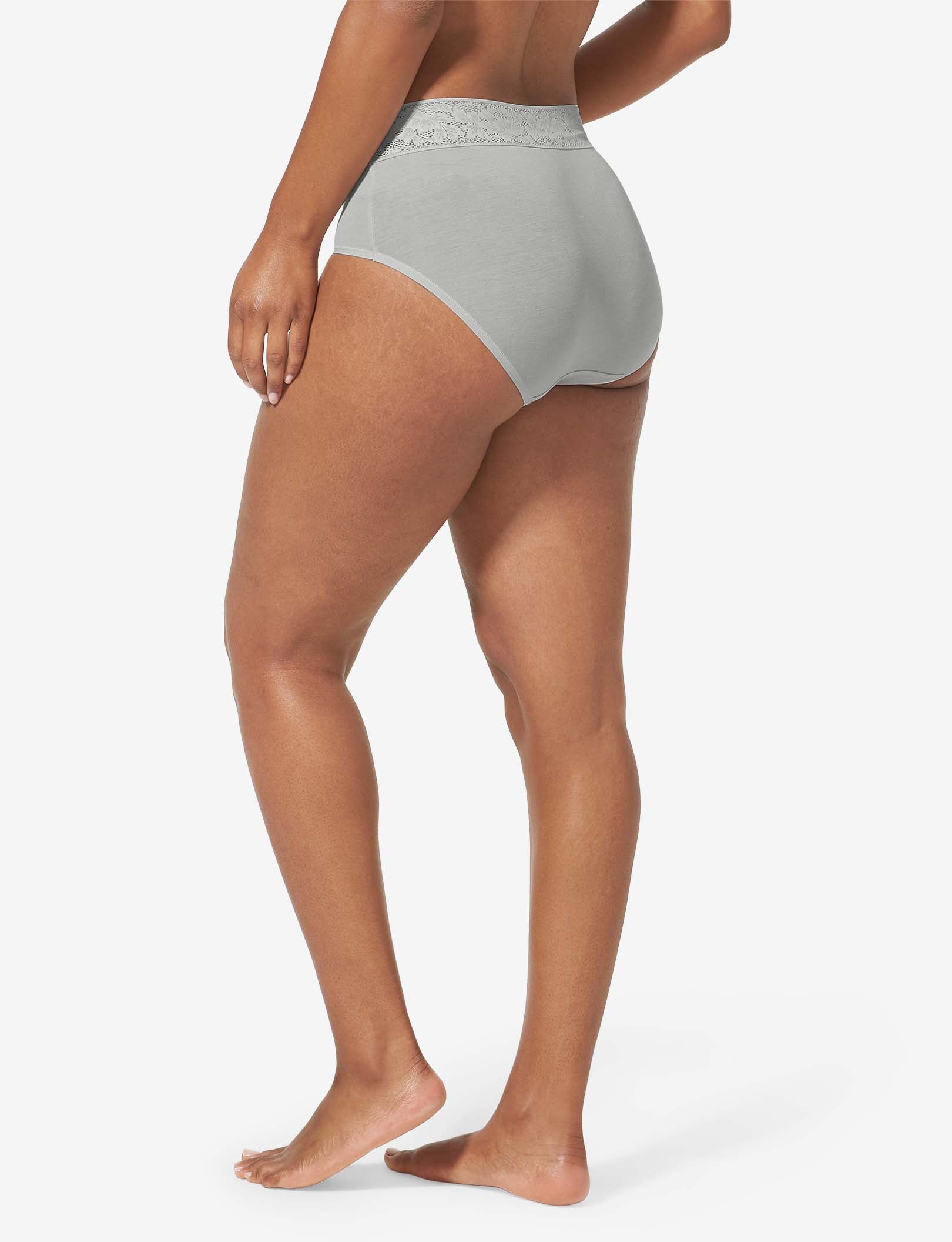 Women's Second Skin High Rise Brief, Lace Waist::Micro Chip Lace