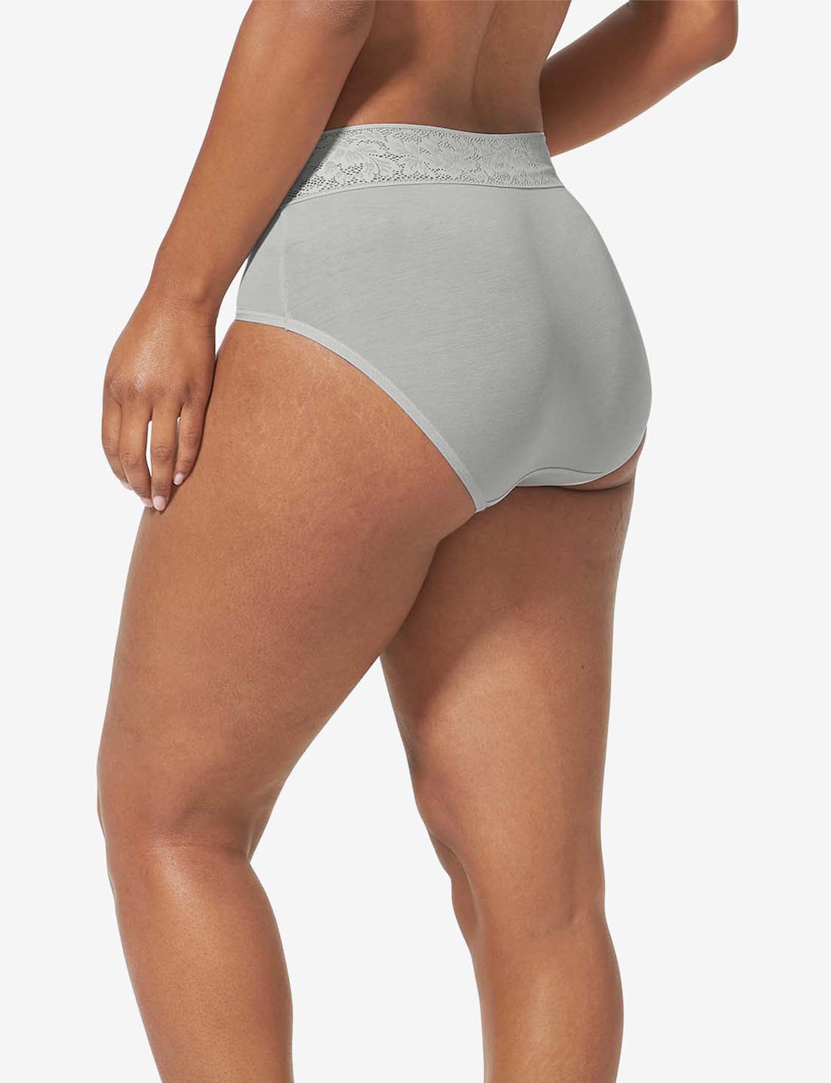 Women's Second Skin High Rise Brief, Lace Waist::Micro Chip Lace