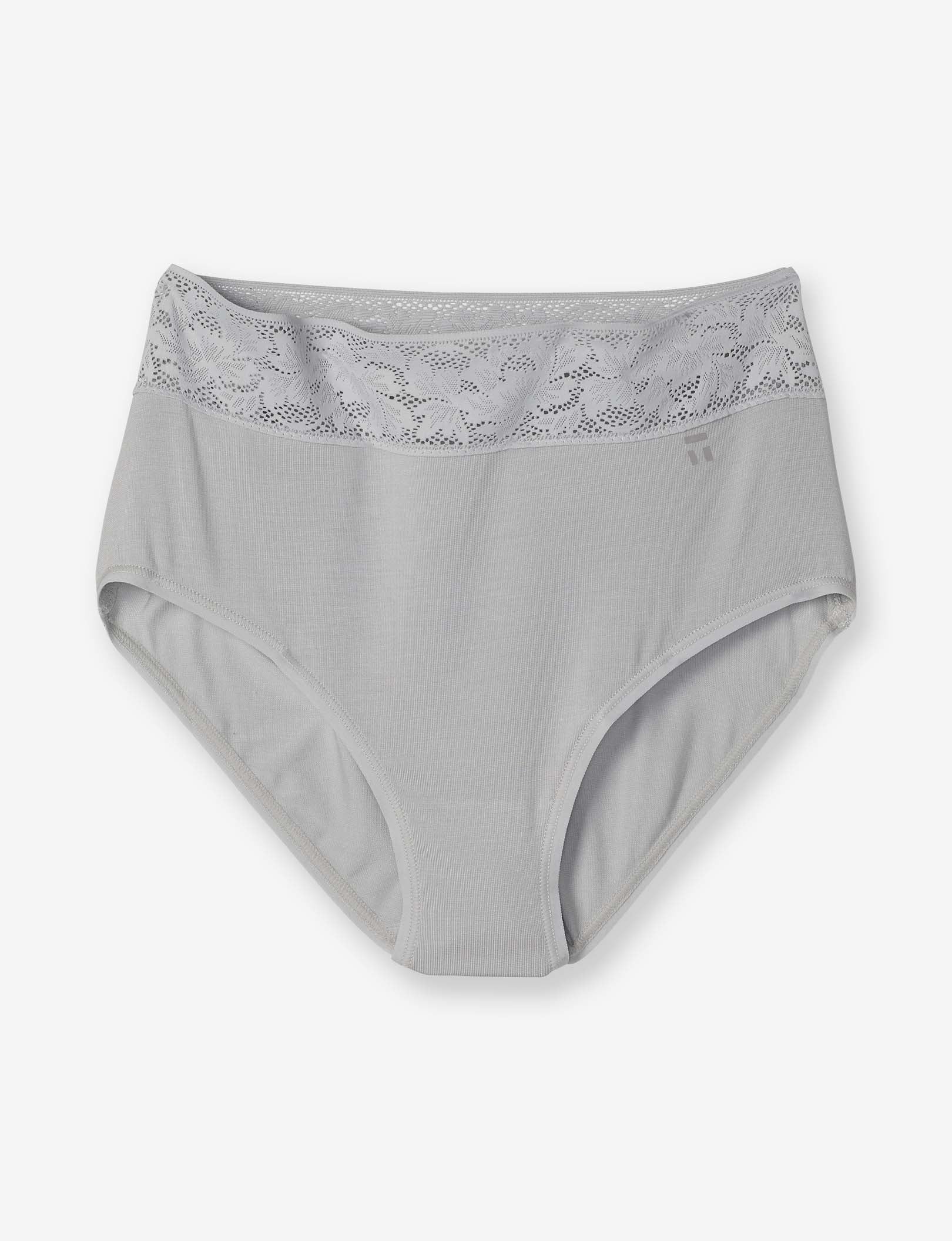 Women's Second Skin High Rise Brief, Lace Waist::Micro Chip Lace